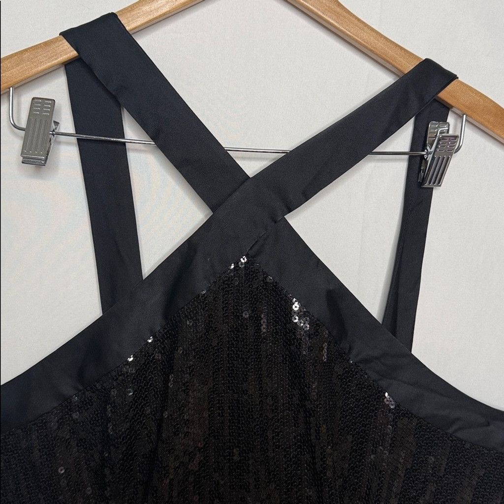 Prabal Gurung NWOT Prabal Gurung Collab black cross chest sequin gown 18W Size XXL / US 16-18 / IT 52-54 - 7 Thumbnail