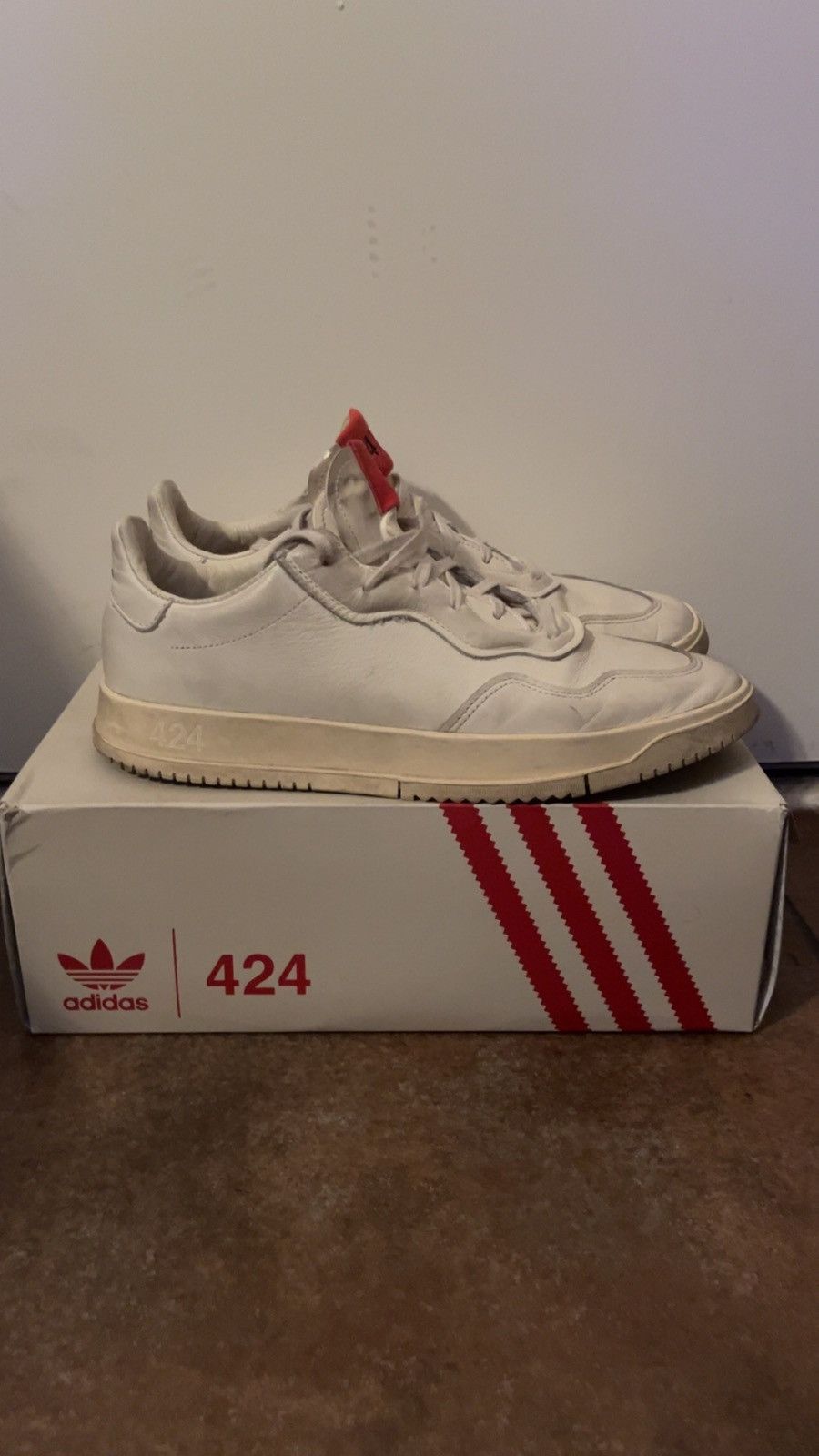 424 × Adidas 424 Off-White adidas Originals Edition SC Premiere Sneakers Size US 12 / EU 45 - 5 Thumbnail
