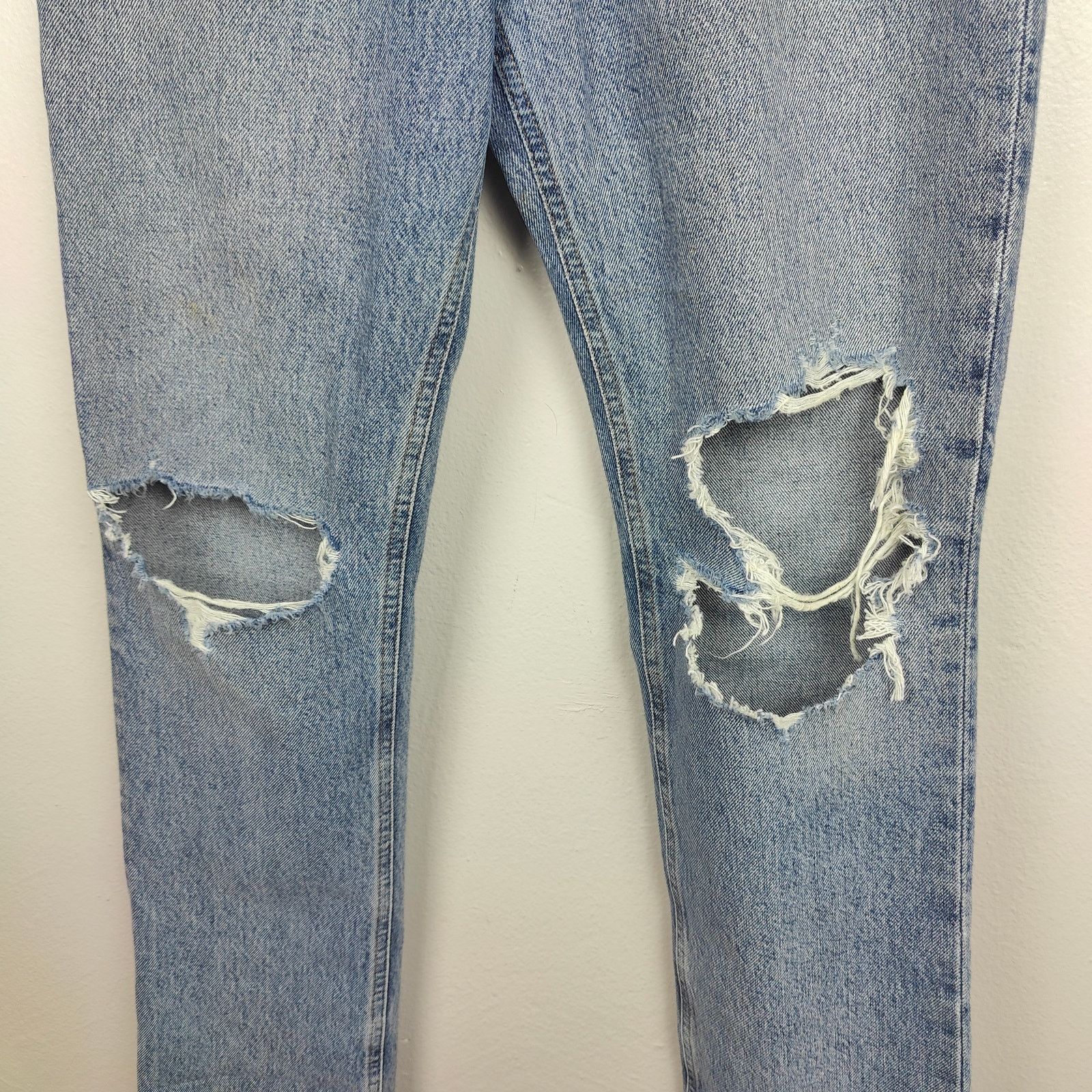 Agolde Agolde Lana Straight Jeans Womens 25 Backdrop Knee Rips Size 25" / US 0 / IT 36 - 4 Thumbnail