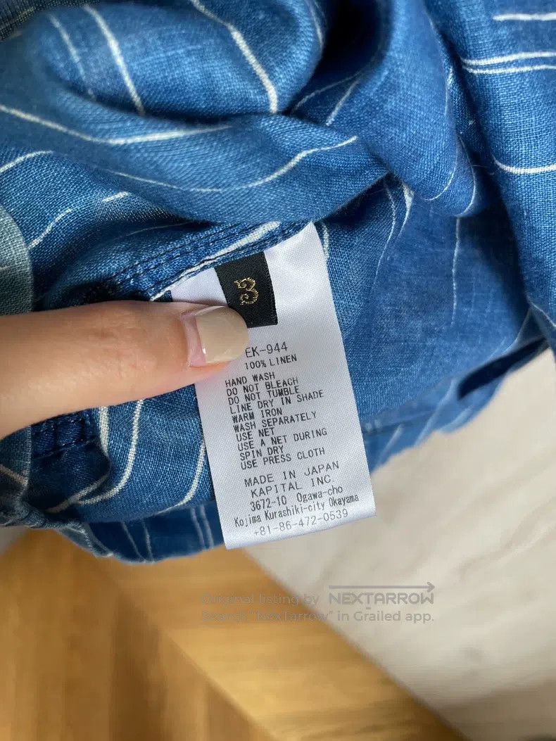 Kapital Kapital Blue dyed striped shirt Size US L / EU 52-54 / 3 - 6 Thumbnail