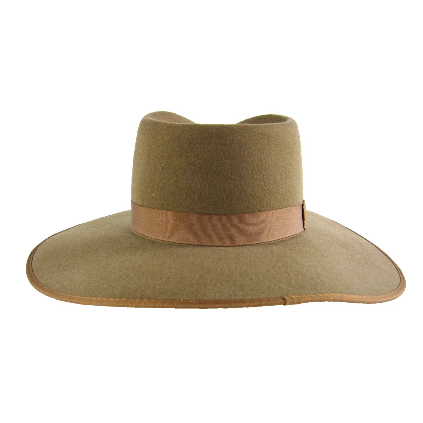 Lack of Color Lack Of Color Caramel Brown 100% Wool Felt Wide Brim Rancher Hat Women Medium Size ONE SIZE - 5 Thumbnail