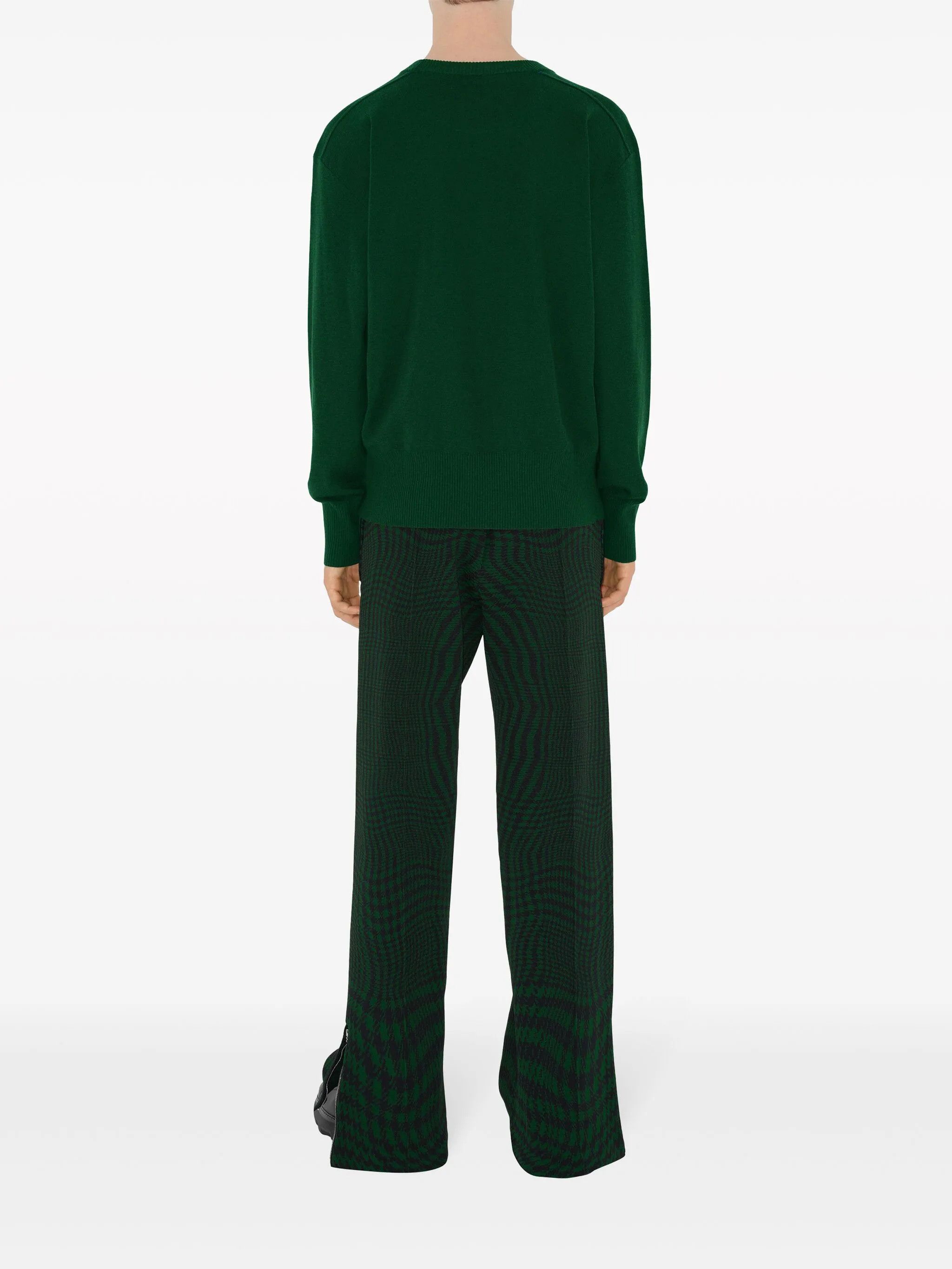 Burberry BURBERRY solid ivy green straight fit wool sweater Medium Size US M / EU 48-50 / 2 - 5 Thumbnail