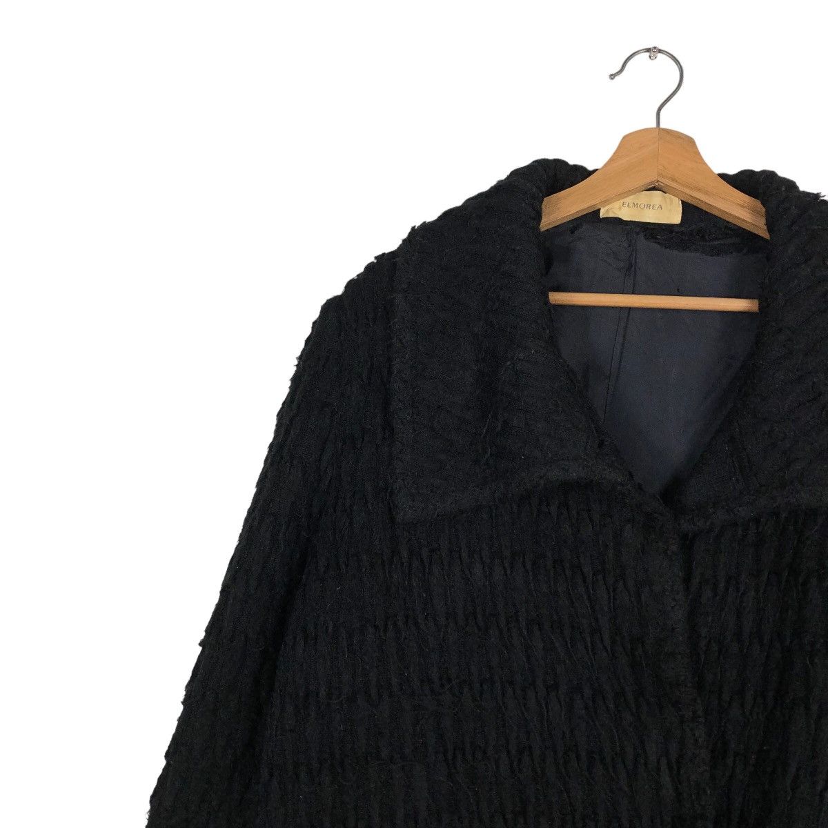 Issey Miyake 🔥Rich Black- Vintage Wool Jacket Button Elmorea Japan Made Size US L / EU 52-54 / 3 - 7 Thumbnail