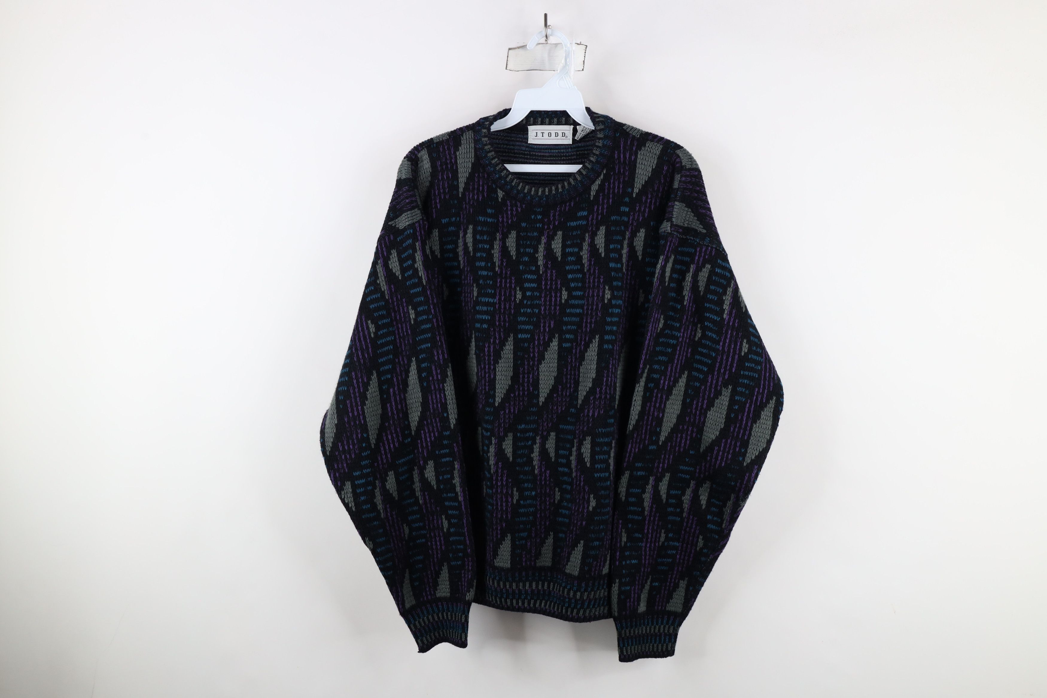Vintage Vintage 90s Coogi Style Geometric Knit Crewneck Sweater Size US M / EU 48-50 / 2 - 1 Thumbnail