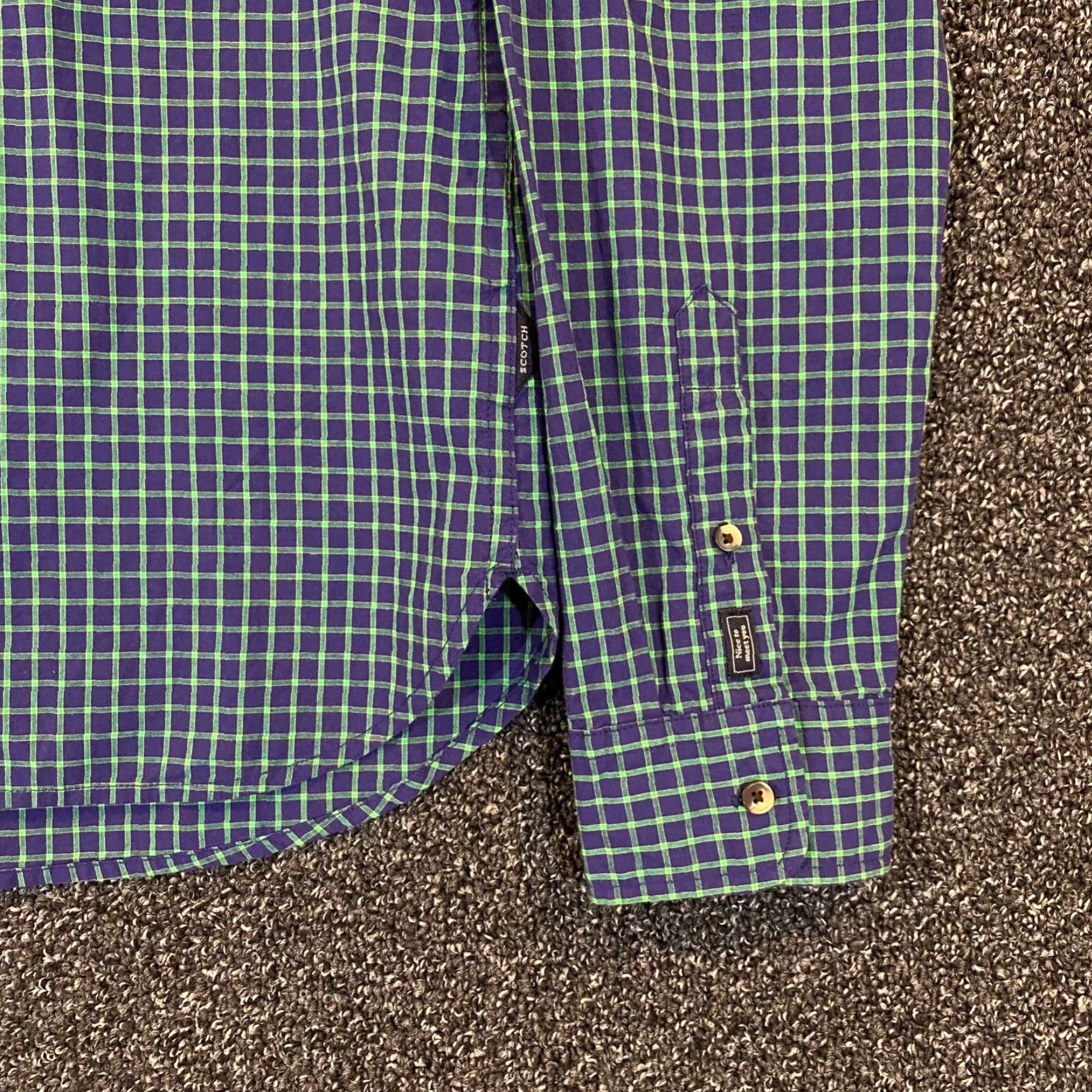 Scotch & Soda Scotch & Soda Shirt Mens L Large Blue Green Plaid Button-Down L/S Special Delivery Size US M / EU 48-50 / 2 - 3 Thumbnail
