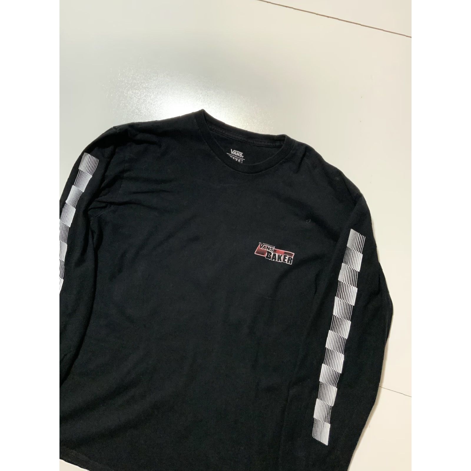 Vans Vans X Baker Skateboards Racing Stripe Black Graphic Crewneck L/S T-Shirt Sz. M Size US M / EU 48-50 / 2 - 3 Thumbnail