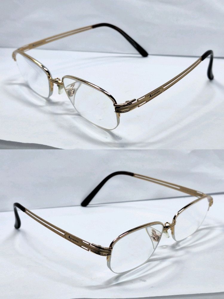 Aquascutum Aquascutum AQ-2015 Pure Titanium Half-Rim Glasses Frame Gold Size ONE SIZE - 2 Thumbnail