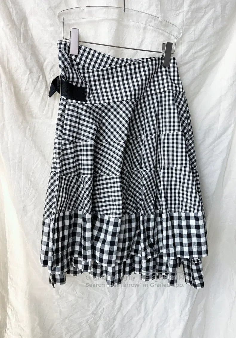 Comme des Garcons Comme des Garcons size M Black and White Plaid Asymmetrica Size 23" - 4 Thumbnail