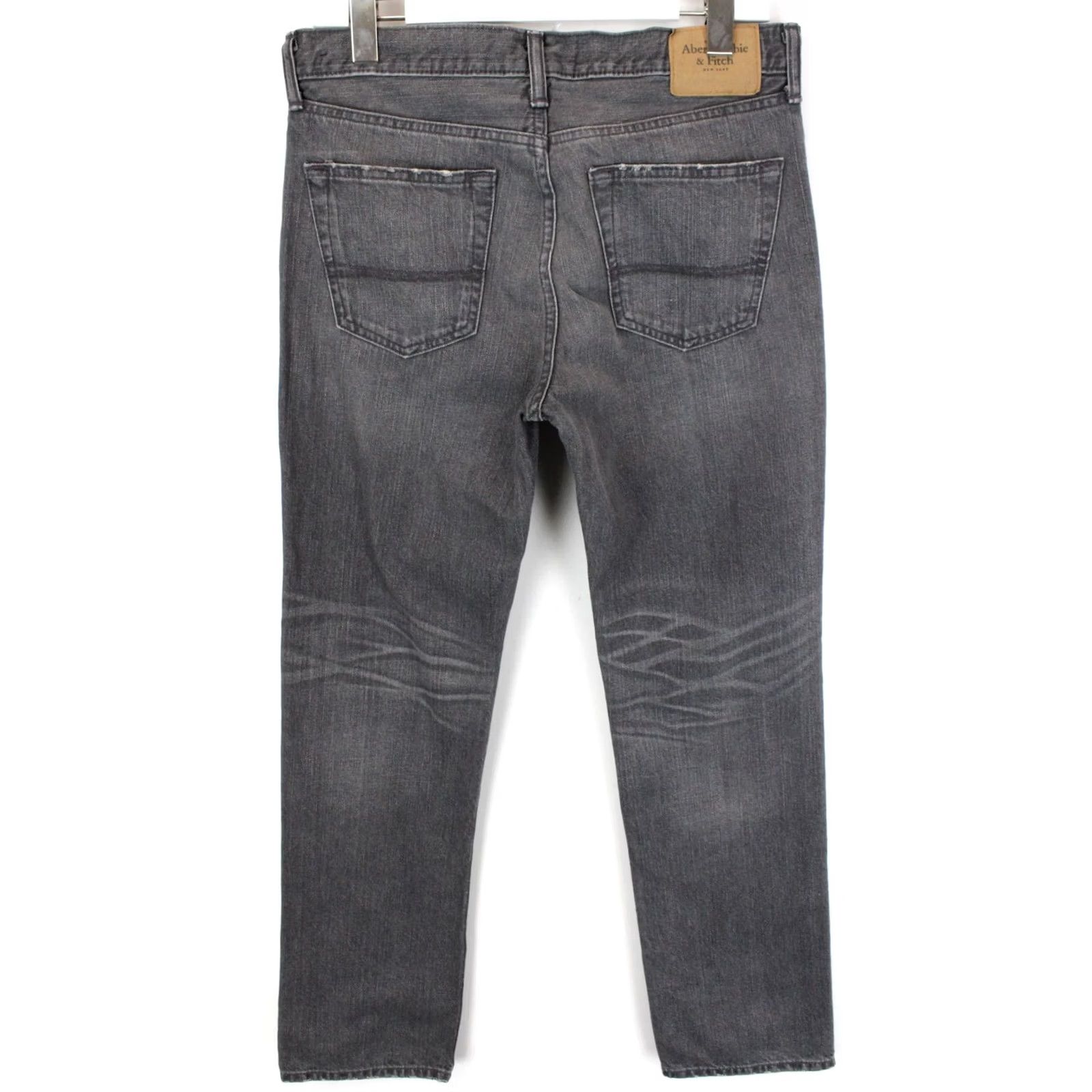 Abercrombie & Fitch Abercrombie & Fitch Jeans Men's W31/L32 Whiskers Button Fly Faded Regular Fit Grey Denim Casual Pants Vintage? No Size US 31 - 2 Thumbnail