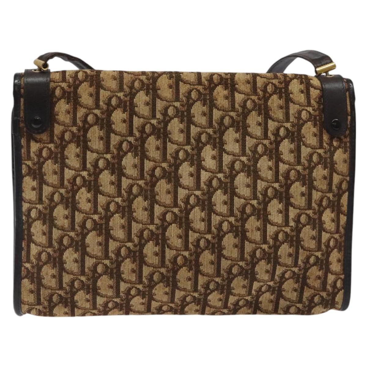 Dior DIOR Trotter Canvas Shoulder Bag Brown Gold Size ONE SIZE - 3 Thumbnail