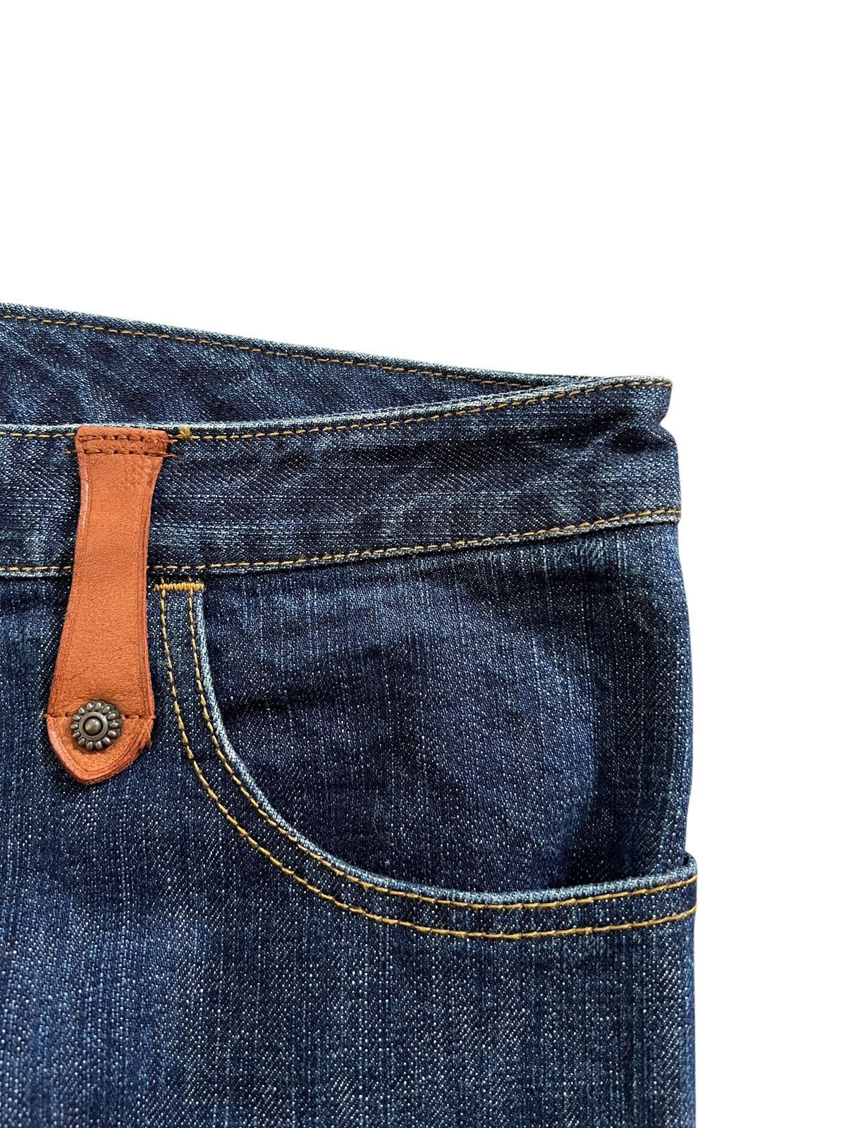Obelisk 1990s Obelisk Stitching Flare Denim Leather Trim Size US 30 / EU 46 - 8 Thumbnail