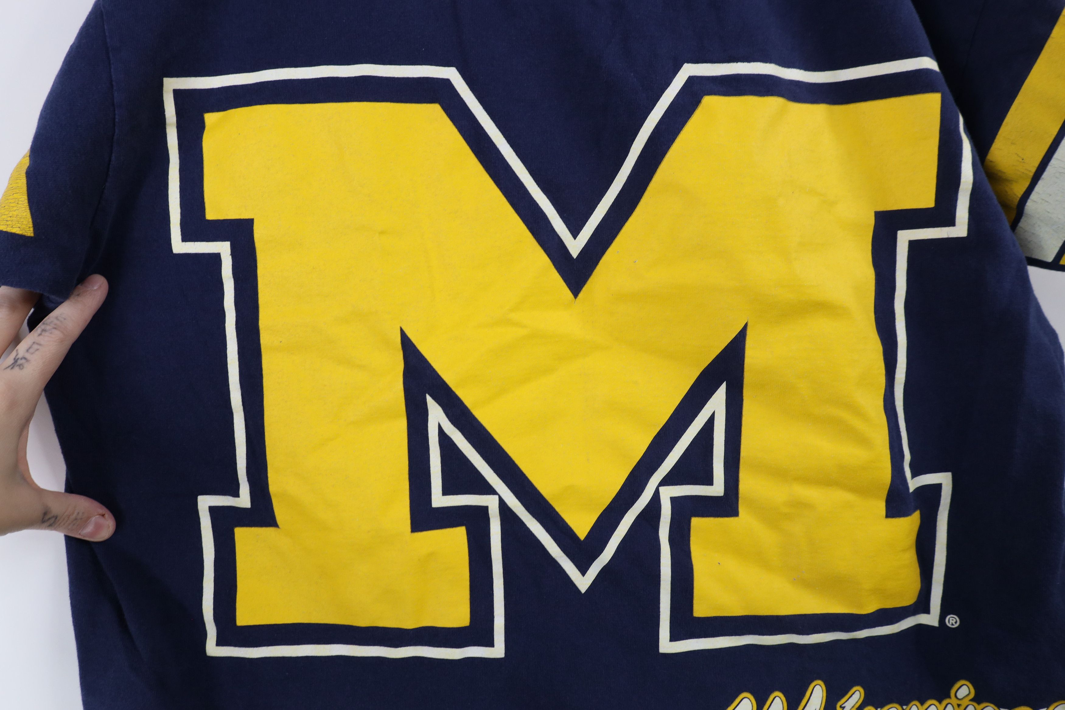 Vintage Vintage 90s Over Print University of Michigan T-Shirt USA Size US L / EU 52-54 / 3 - 4 Thumbnail