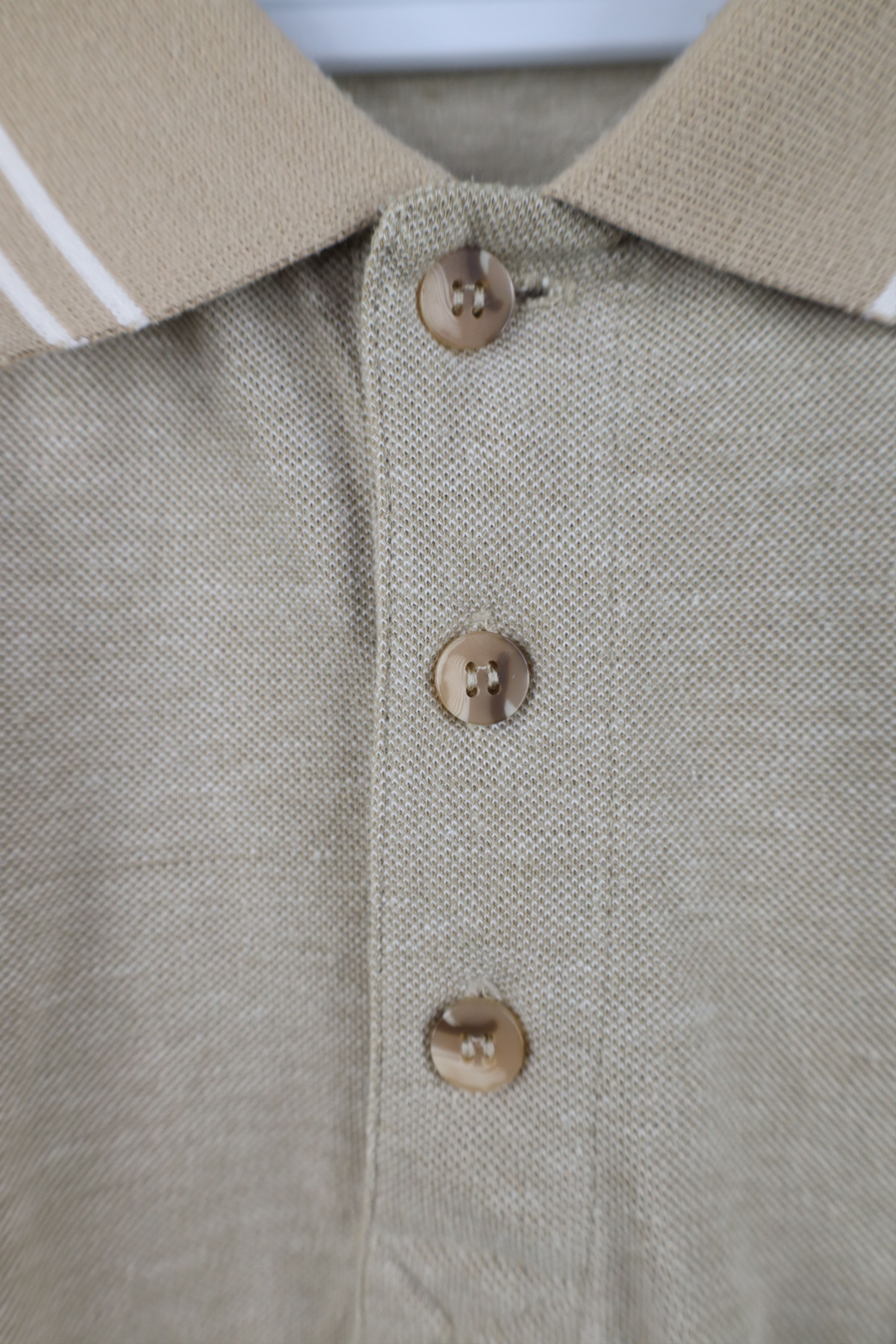 Vintage Vintage 90s Streetwear Cotton Pullover Polo Shirt Beige Size US L / EU 52-54 / 3 - 6 Thumbnail