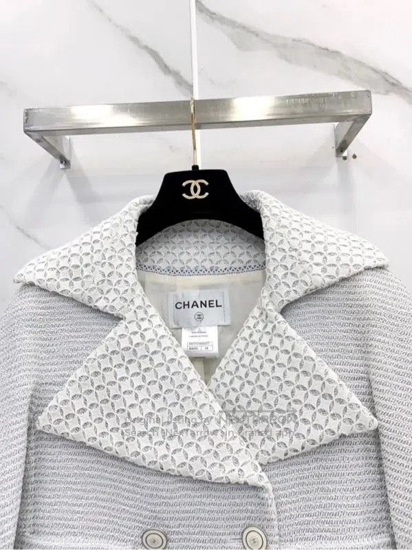 Chanel Chanel Light Blue Tweed Women's Jacket . Size S / US 4 / IT 40 - 2 Thumbnail