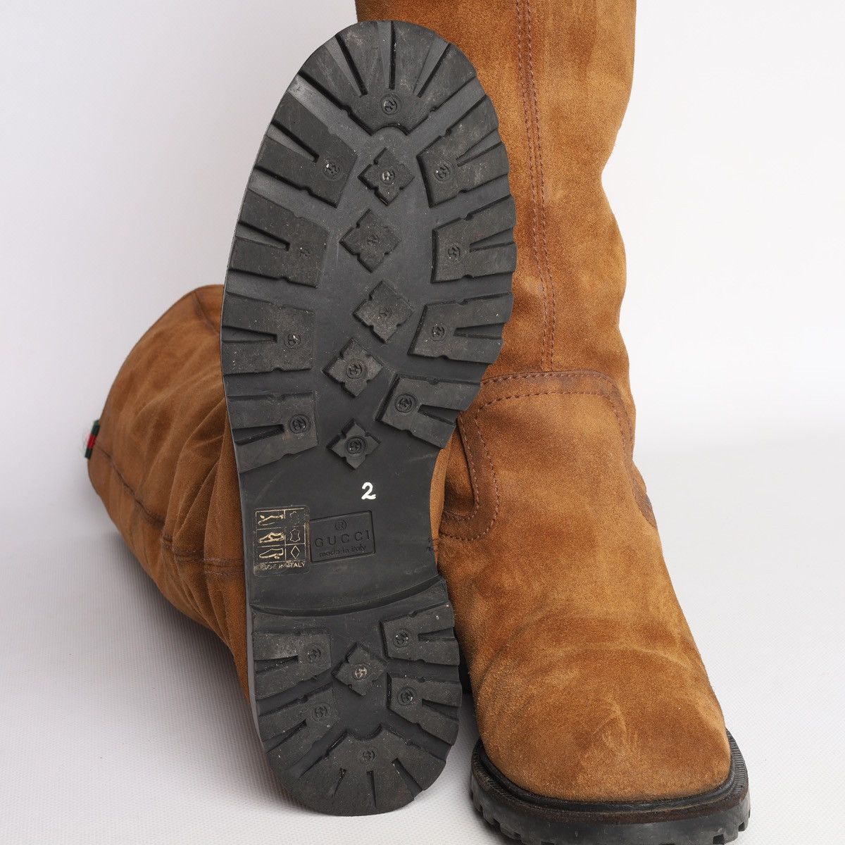 Gucci Gucci Suede Shearling Web Boots Brown Saint Moritz High Shoe Size US 8.5 / IT 38.5 - 6 Thumbnail