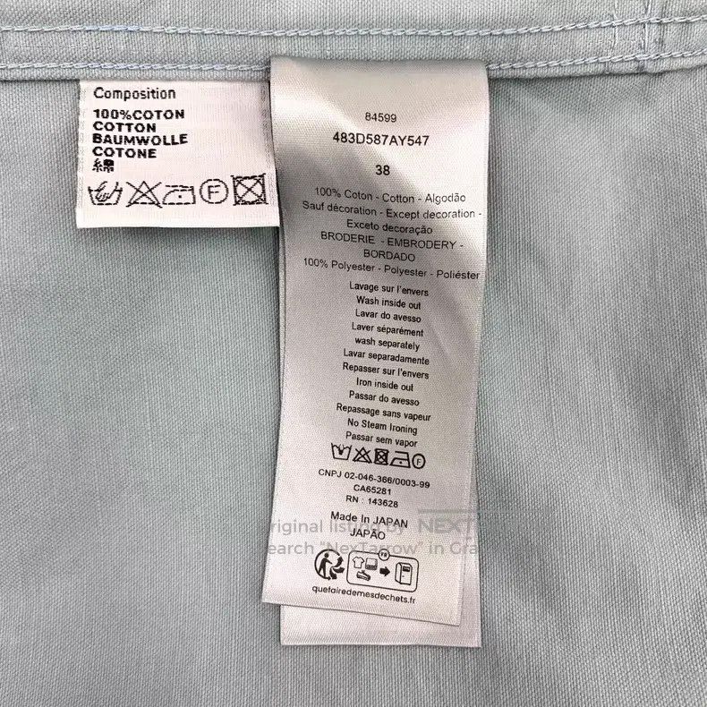 Dior Dior Size 38 24 blue letter embroidery cotton lapel single- Size US XXS / EU 40 - 9 Thumbnail
