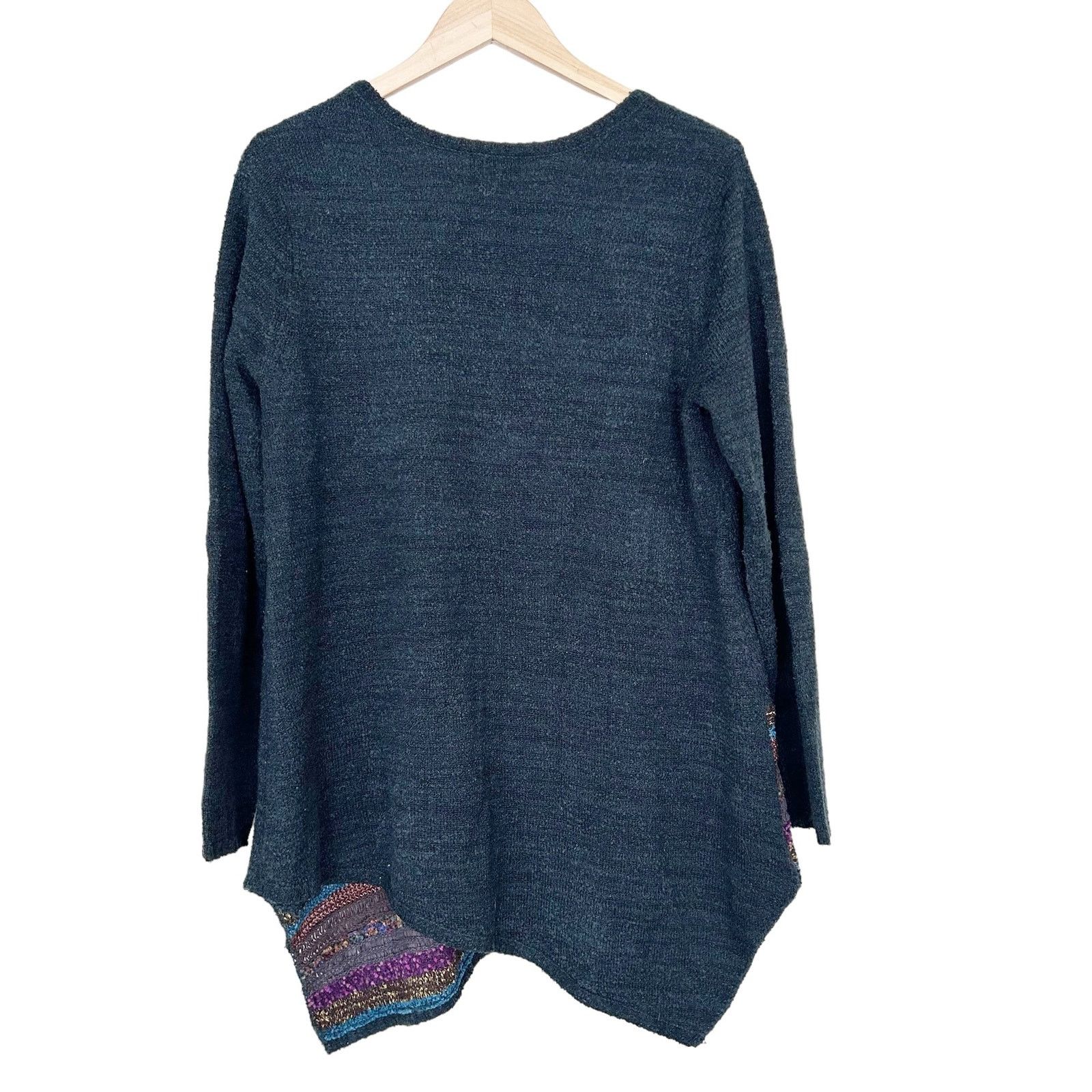 Other Soft Surroundings Gray Raku Wool Blend Tunic Sweater Sz L Size L / US 10 / IT 46 - 3 Thumbnail