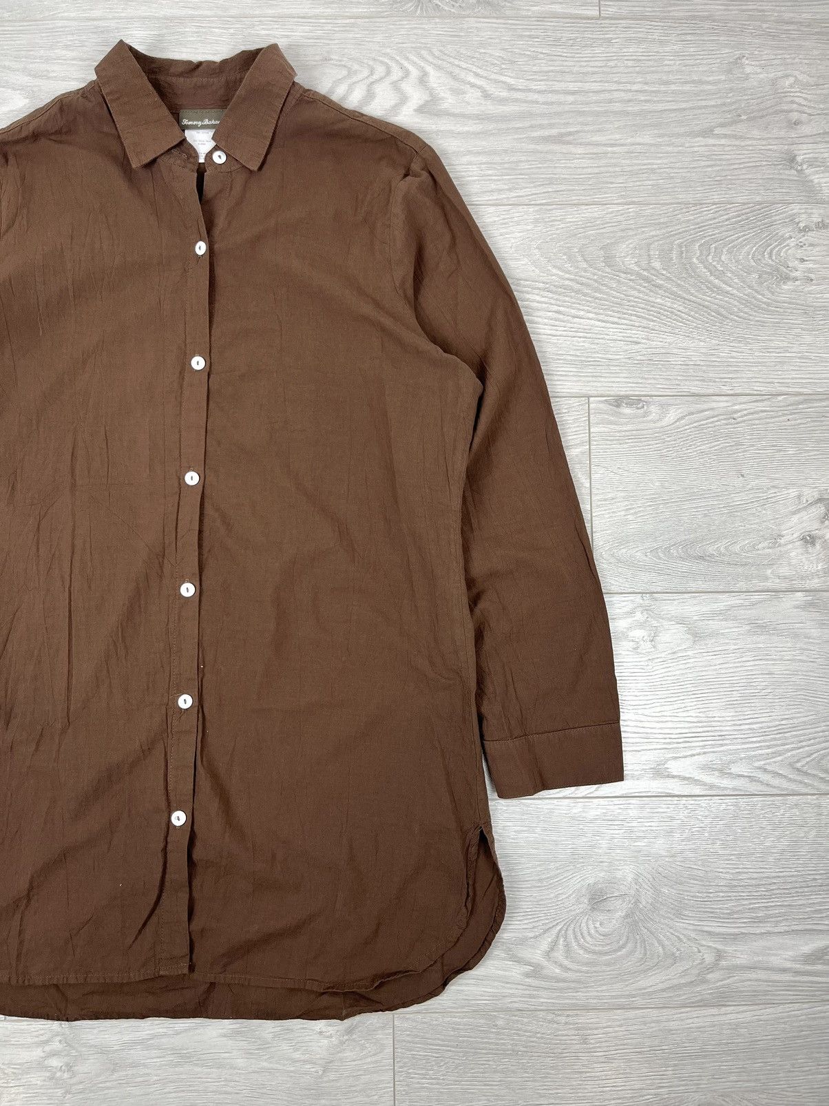 Tommy Bahama Tommy Bahama Brown Cotton Button Up Light Shirt XL Tall Size US XL / EU 56 / 4 - 2 Thumbnail