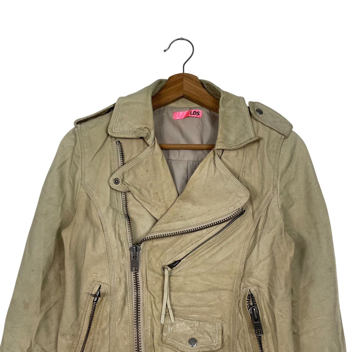 Japanese Brand Japanese Brand LDS Double Colar Biker Leather Jacket Size XS / US 0-2 / IT 36-38 - 2 Thumbnail