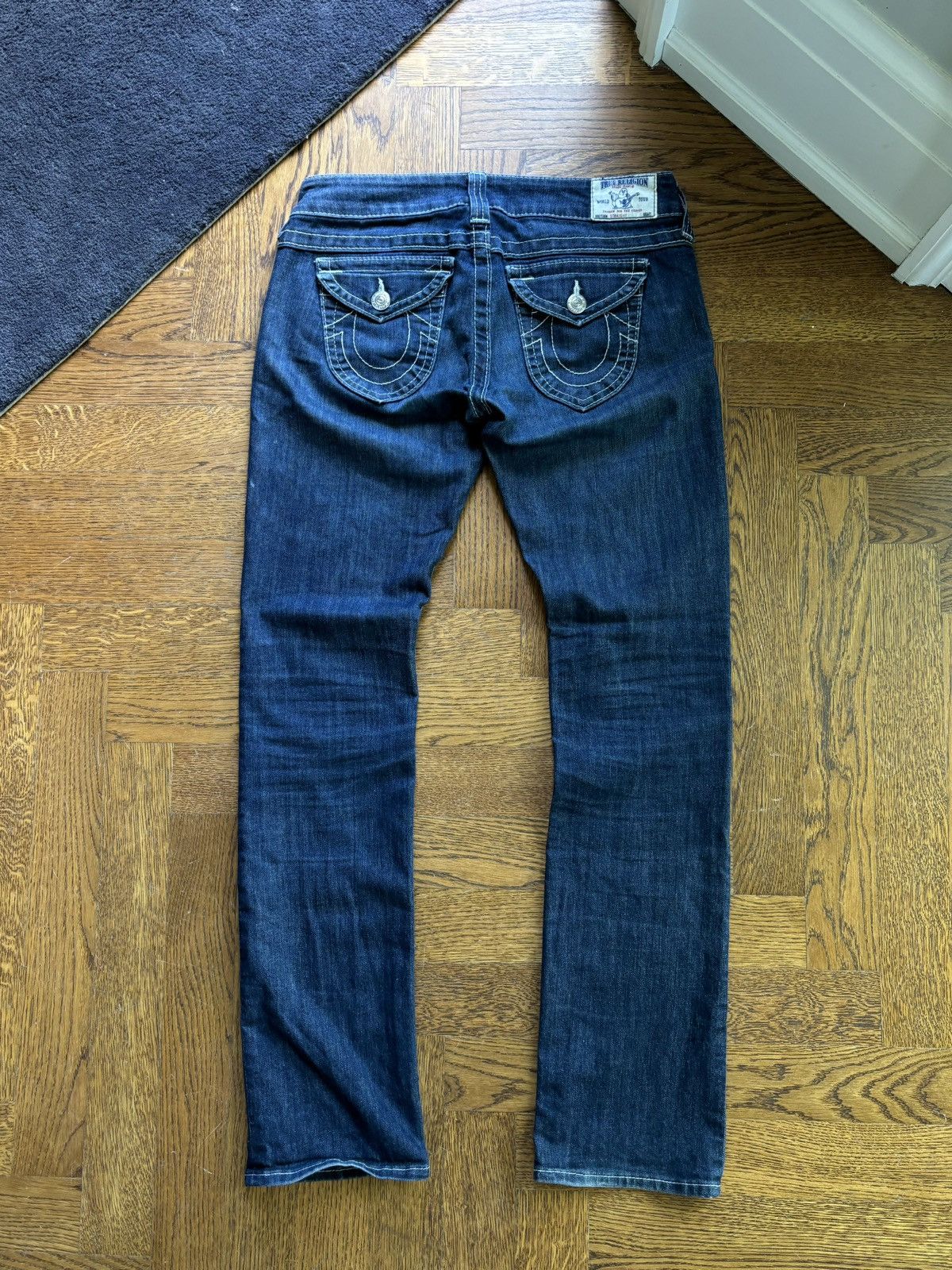 True Religion × Vintage Vintage True Religion Jeans Contrast Stitch Low Rise Skinny Size 30" / US 8 / IT 44 - 2 Thumbnail