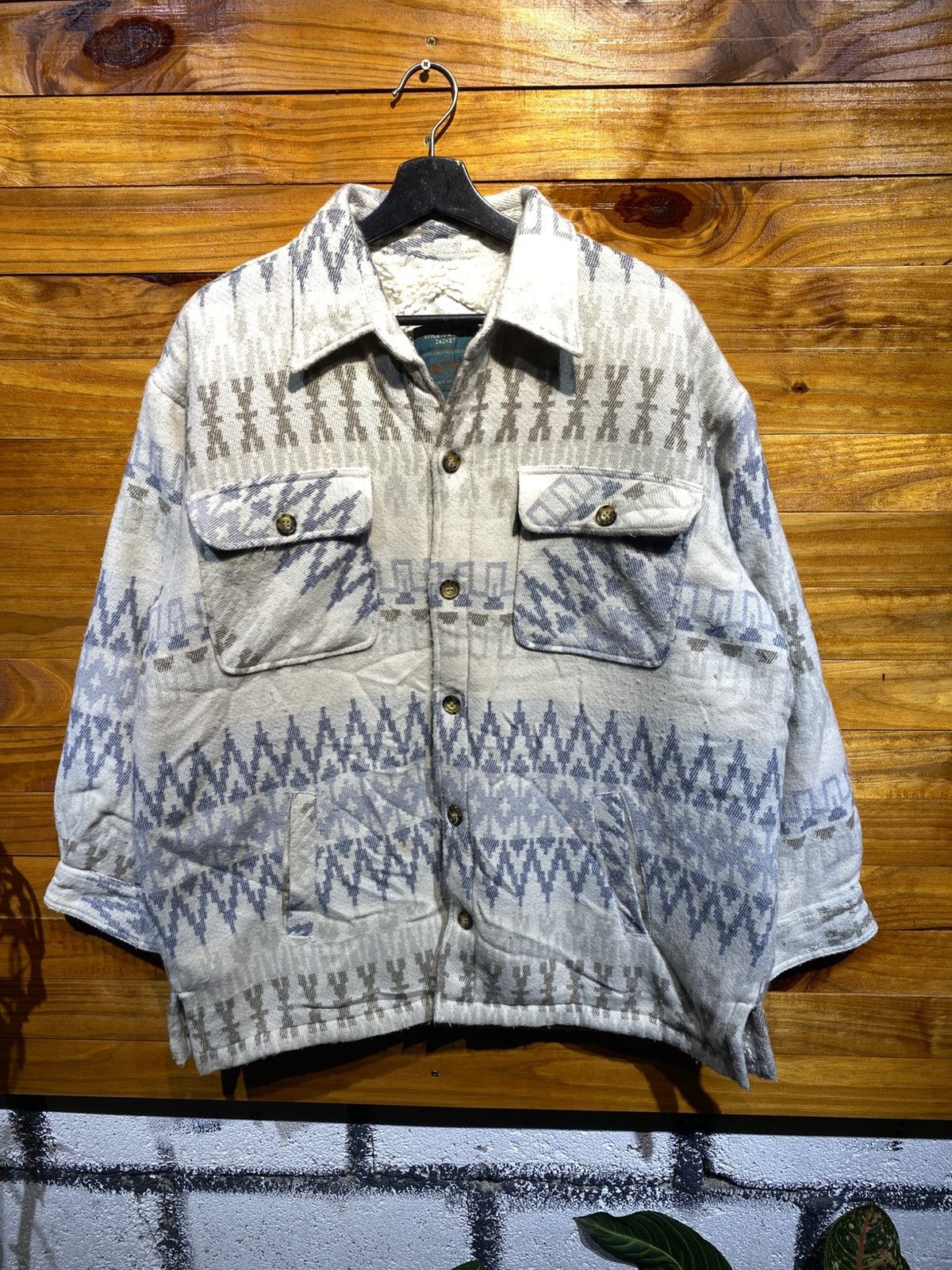 Vintage Vintage Bayleaf American Style Aztec Sherpa Jacket – 90s Size US L / EU 52-54 / 3 - 3 Thumbnail