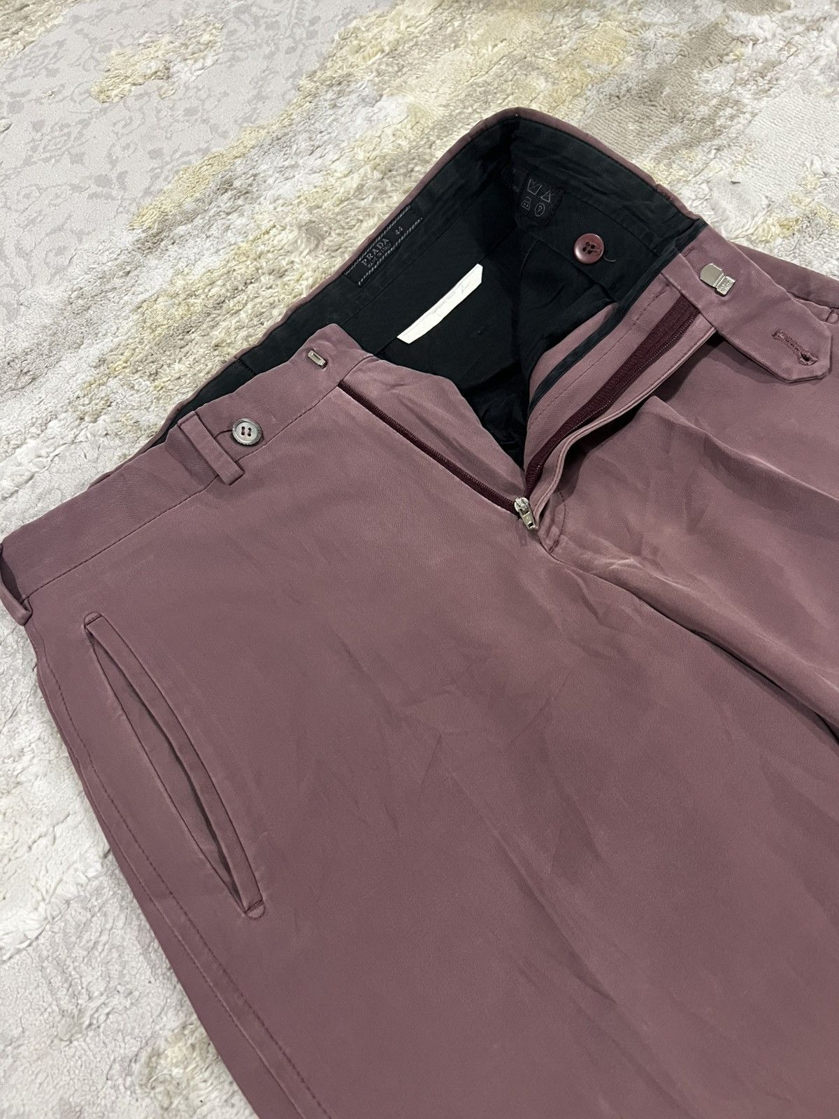 Prada 1990s Prada Burgundy Runway Regular Cut Trousers Pants Size US 28 / EU 44 - 1 Thumbnail