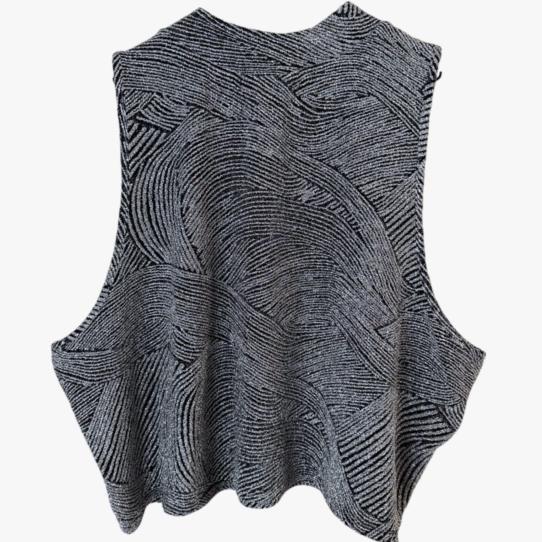 Vintage VINTAGE? No, it's Madden NYC by Steve Madden Metallic Mock Neck Top Silver 4X Women's Plus Size Cropped Sleeveless Party Blouse Size XXL / US 16-18 / IT 52-54 - 4 Thumbnail