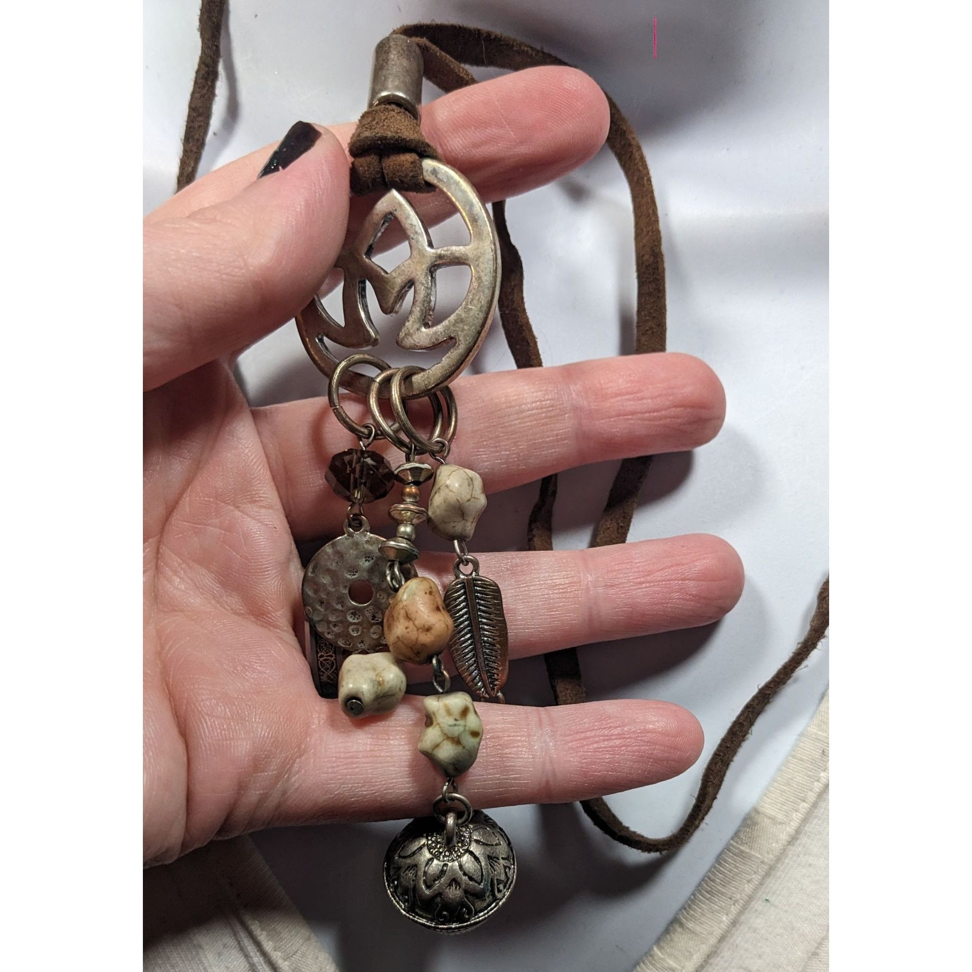 Other Bohemian Suede Mixed Media Charm Pendant Necklace Size ONE SIZE - 5 Thumbnail
