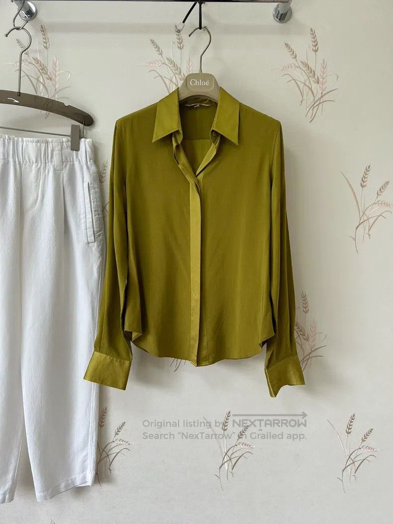 Loro Piana LORO PIANA Mustard yellow silk top Size S / US 4 / IT 40 - 2 Thumbnail