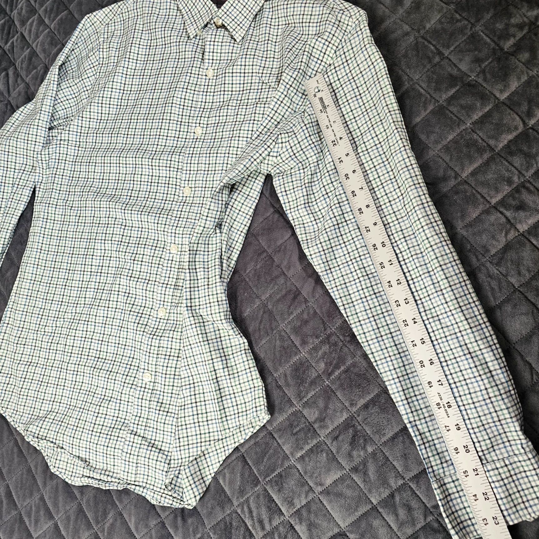 Van Heusen Van Heusen Shirt Men M Green Check Long Sleeve Button Up Flex Casual Size US M / EU 48-50 / 2 - 6 Thumbnail
