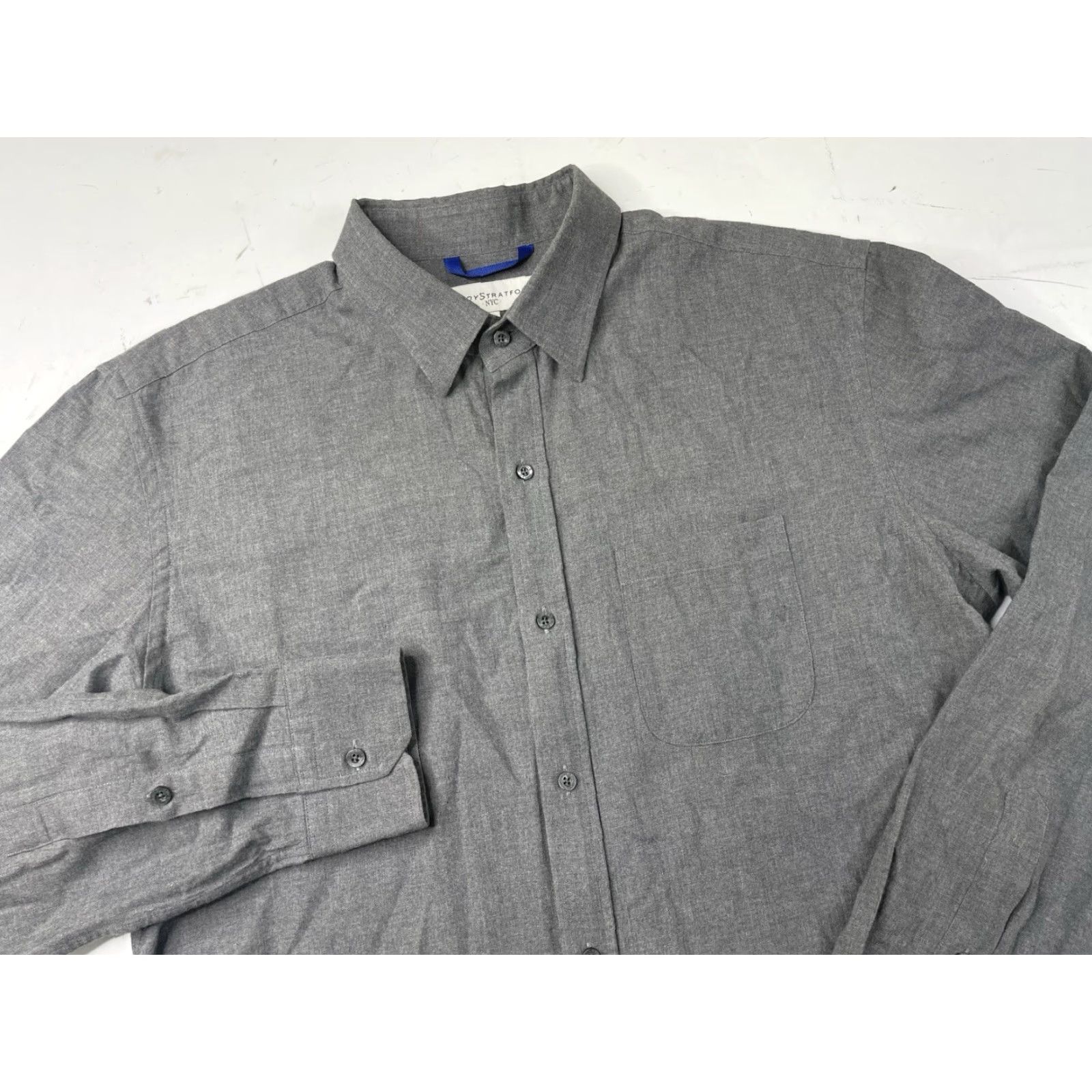 Vintage Teddy Stratford Shirt Mens L Gray Flannel Long Sleeve Button-Up Zip Casual Size US L / EU 52-54 / 3 - 2 Thumbnail