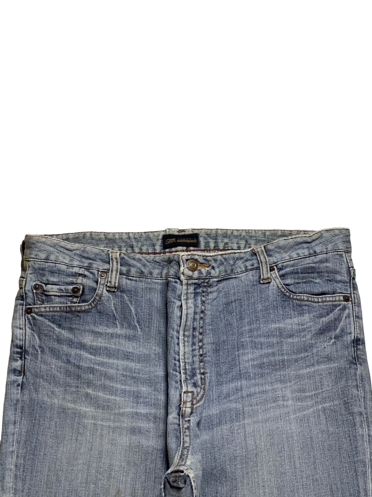 Japanese Brand SALES🔥Vintage Japanese Brand Blue Wash Distress Flare Jeans Size 35" - 4 Thumbnail