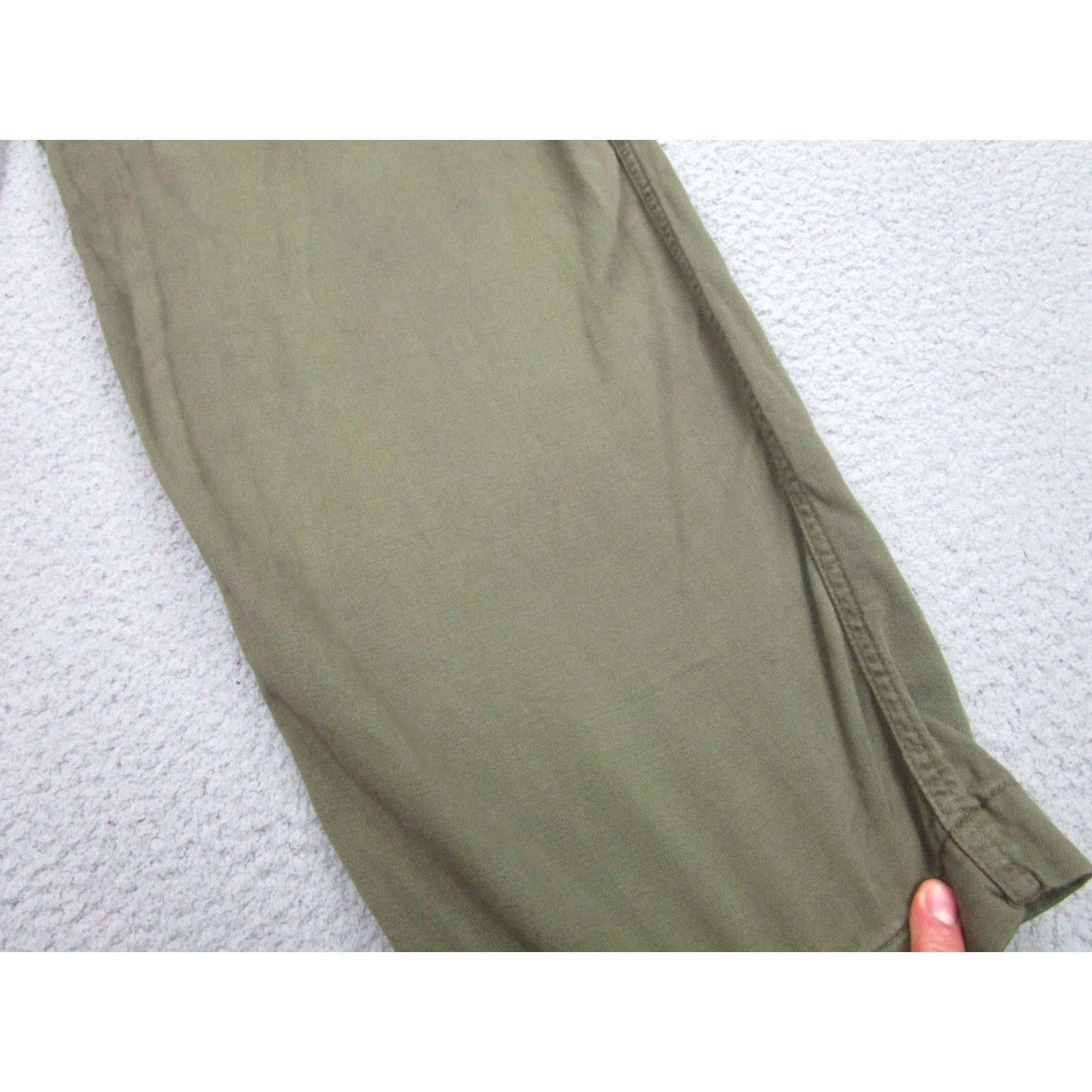 Free People Free People Wide Leg Pants Womens 4 Green Olive Pleated Boho 90s Style Size 27" / US 4 / IT 40 - 4 Thumbnail