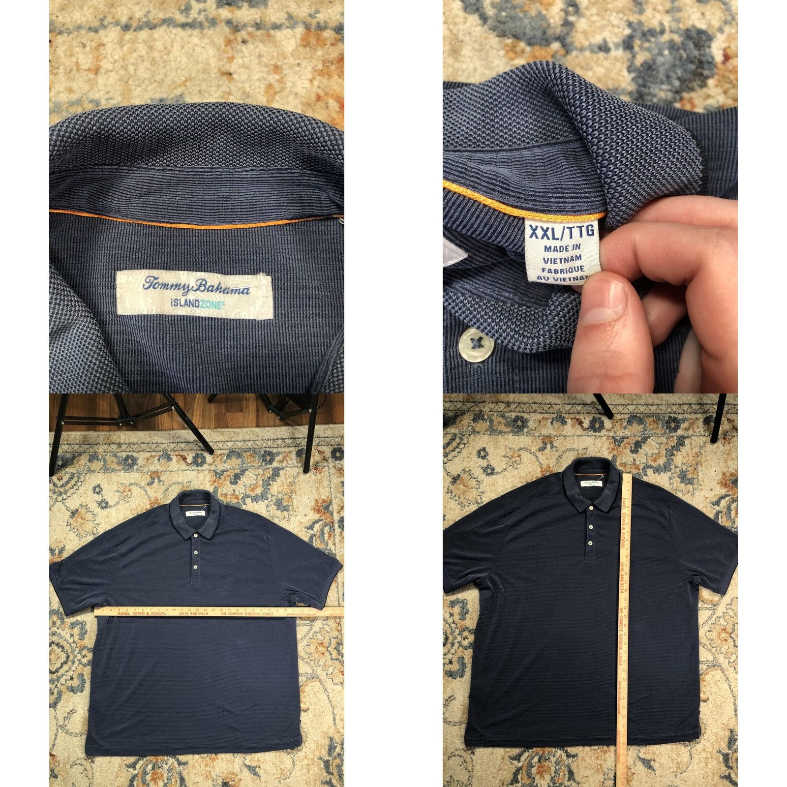 Tommy Bahama Tommy Bahama IslandZone Polo Shirt Mens 2XL Blue Stripe Short Sleeve Polo Shirt Mens Size US XXL / EU 58 / 5 - 8 Thumbnail