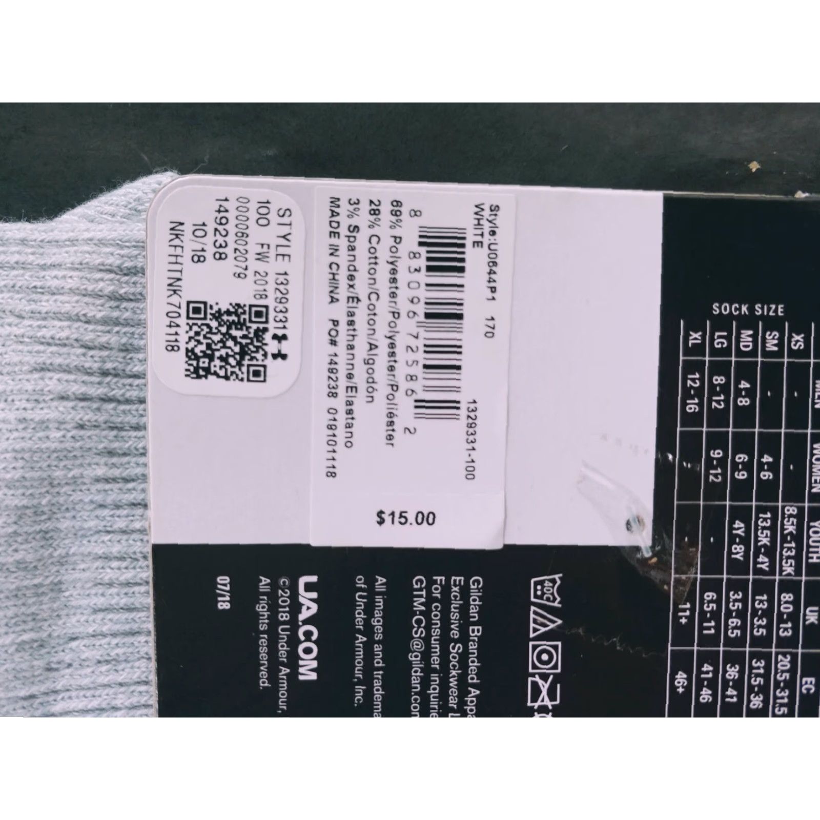Under Armour Under Armour Men Phenom Training Elevated Heatgear OTC Crew Sport Sock Workout Size ONE SIZE - 5 Thumbnail