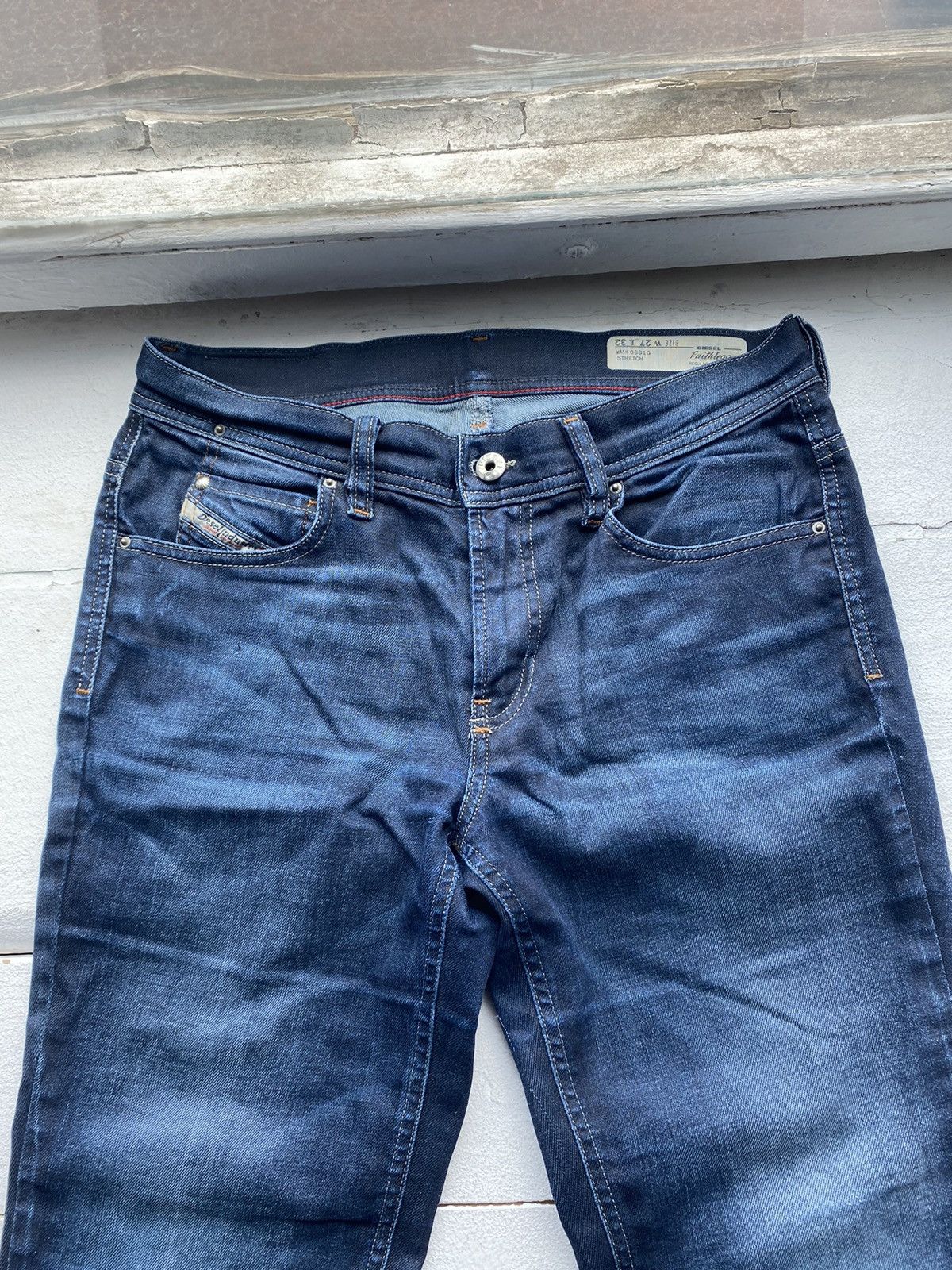 Designer × Diesel × Vintage 🔥Punk Emo Goth Diesel Regular Straight Blue Women Jeans rare Size 27" / US 4 / IT 40 - 3 Thumbnail