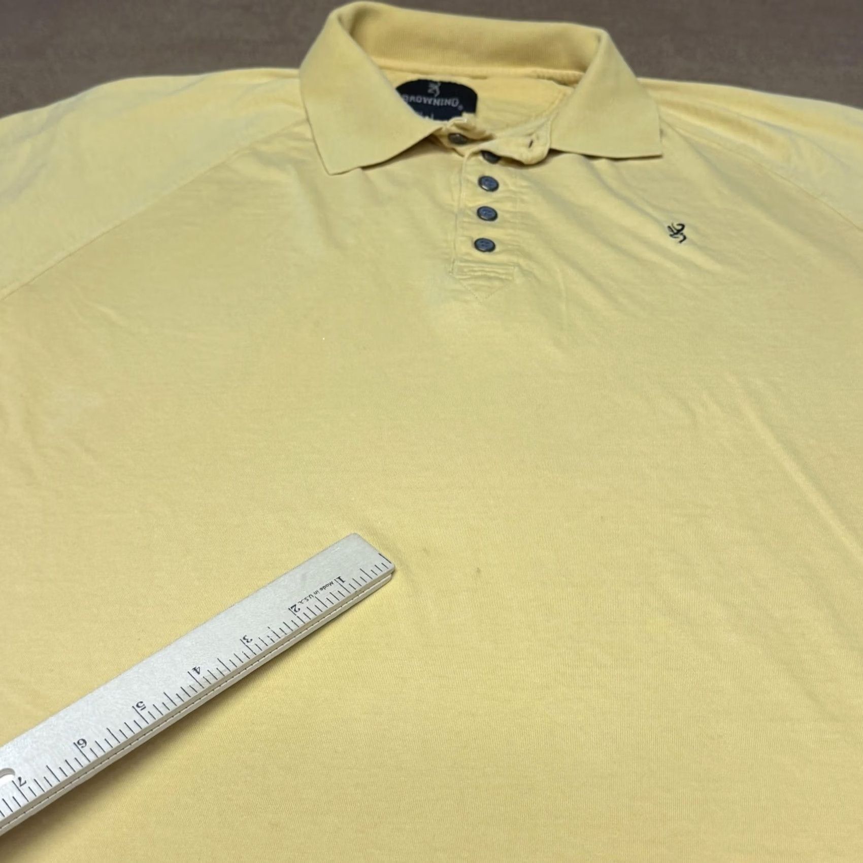 Vintage Browning Polo Shirt Mens Large Yellow Embroidered Logo Hunting Outdoor Casual Size US L / EU 52-54 / 3 - 2 Thumbnail
