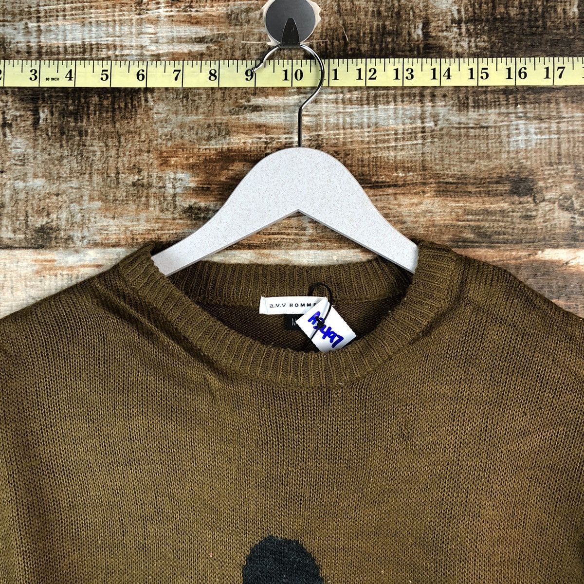 Homespun Knitwear × Japanese Brand A.V.V Homme Mickey Mouse Brown Knitwear #A2497 Size M / US 6-8 / IT 42-44 - 4 Thumbnail