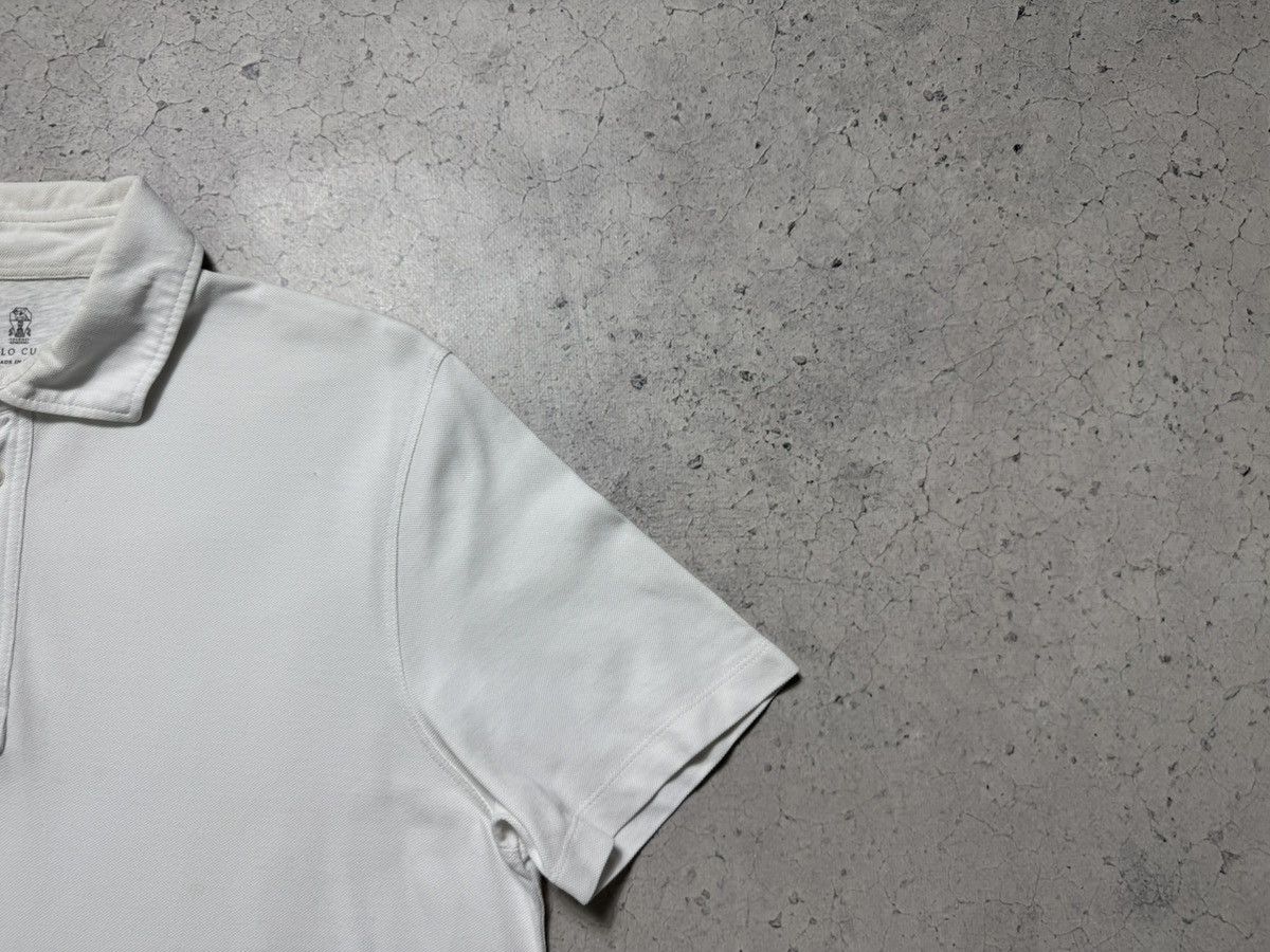 Brunello Cucinelli Brunello Cucinelli White Luxury Polo Shirt Size US M / EU 48-50 / 2 - 2 Thumbnail
