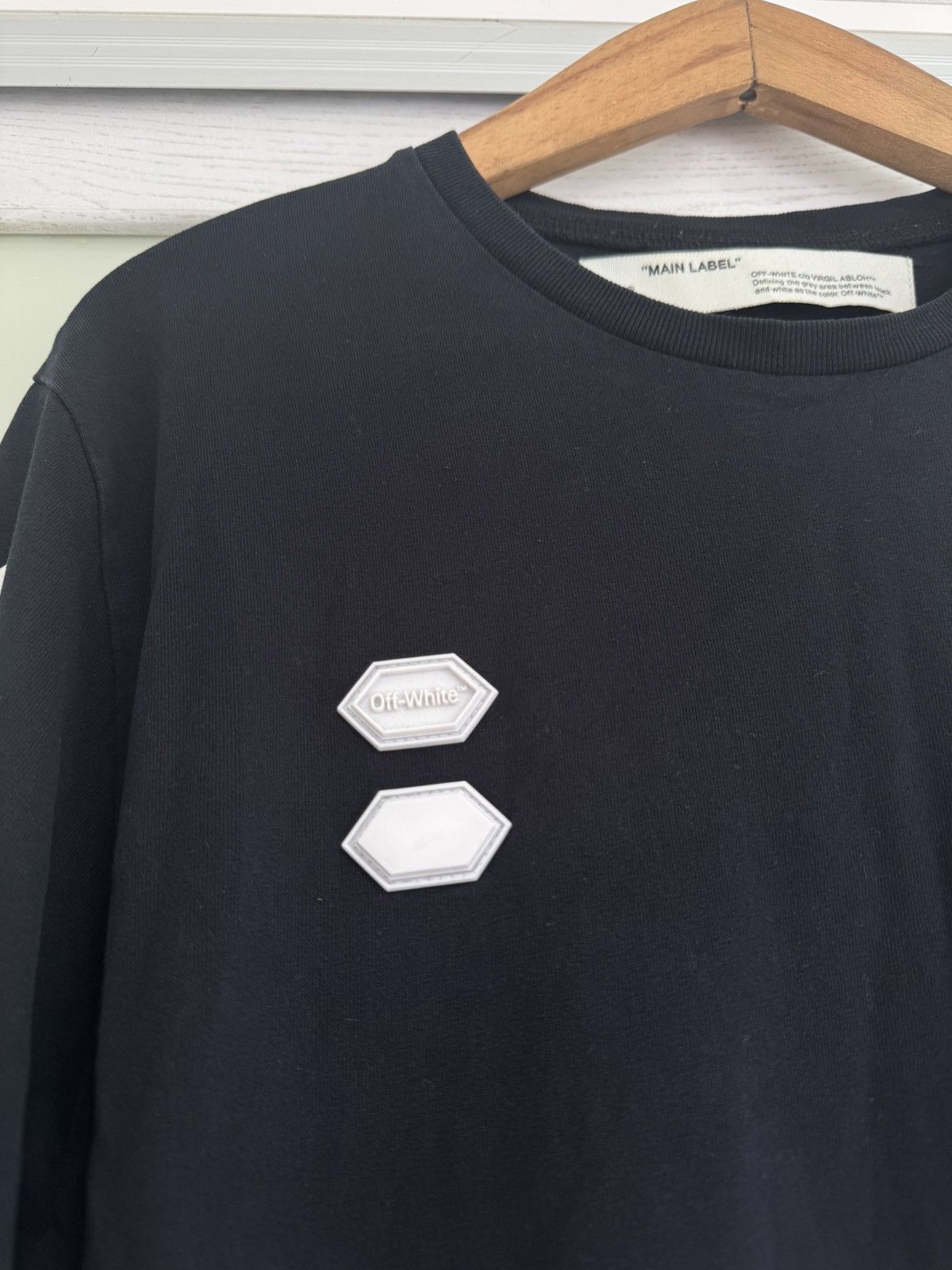 Off-White Off White x Virgil Abloh Hand Card Long Sleeve Tee Black Size US L / EU 52-54 / 3 - 11 Thumbnail