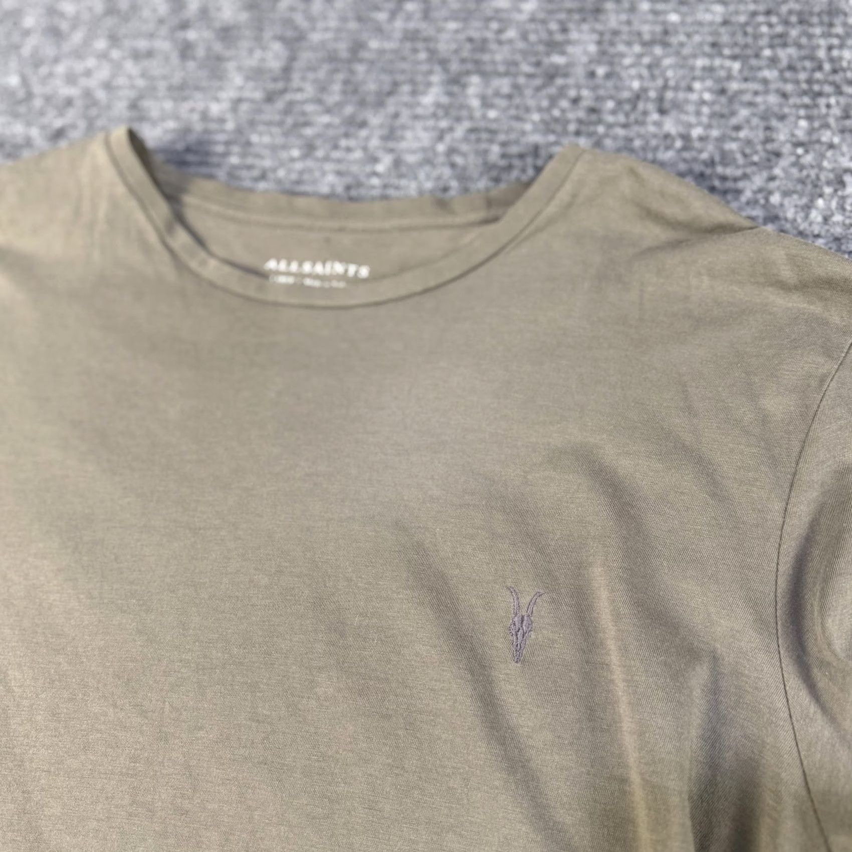 Allsaints AllSaints Shirt Mens Large Olive Green Crewneck Logo Tee Soft Casual Top Size US L / EU 52-54 / 3 - 3 Thumbnail