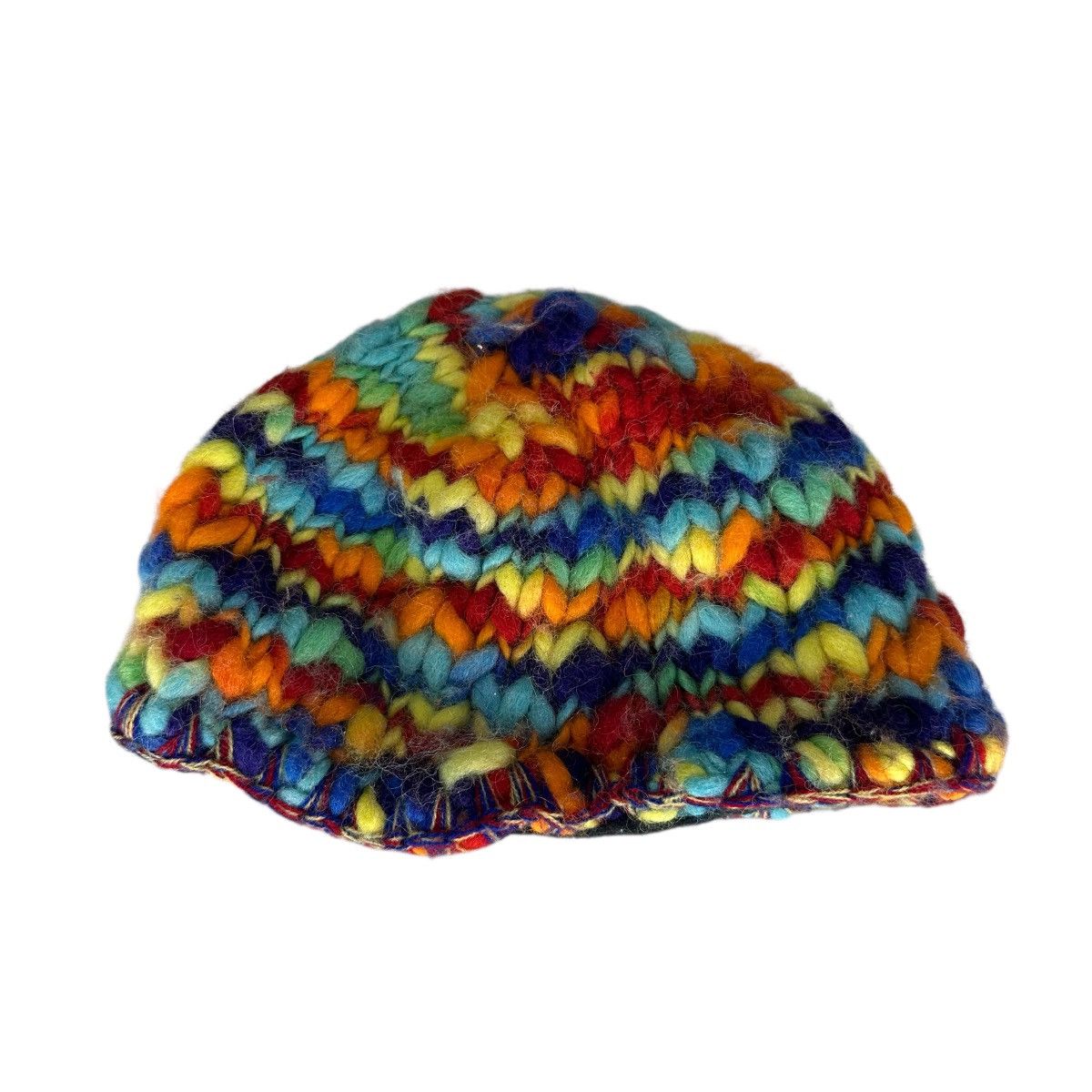 Homespun Knitwear RAINBOW KNIT WOOL BEANIE HAT Size ONE SIZE - 4 Thumbnail