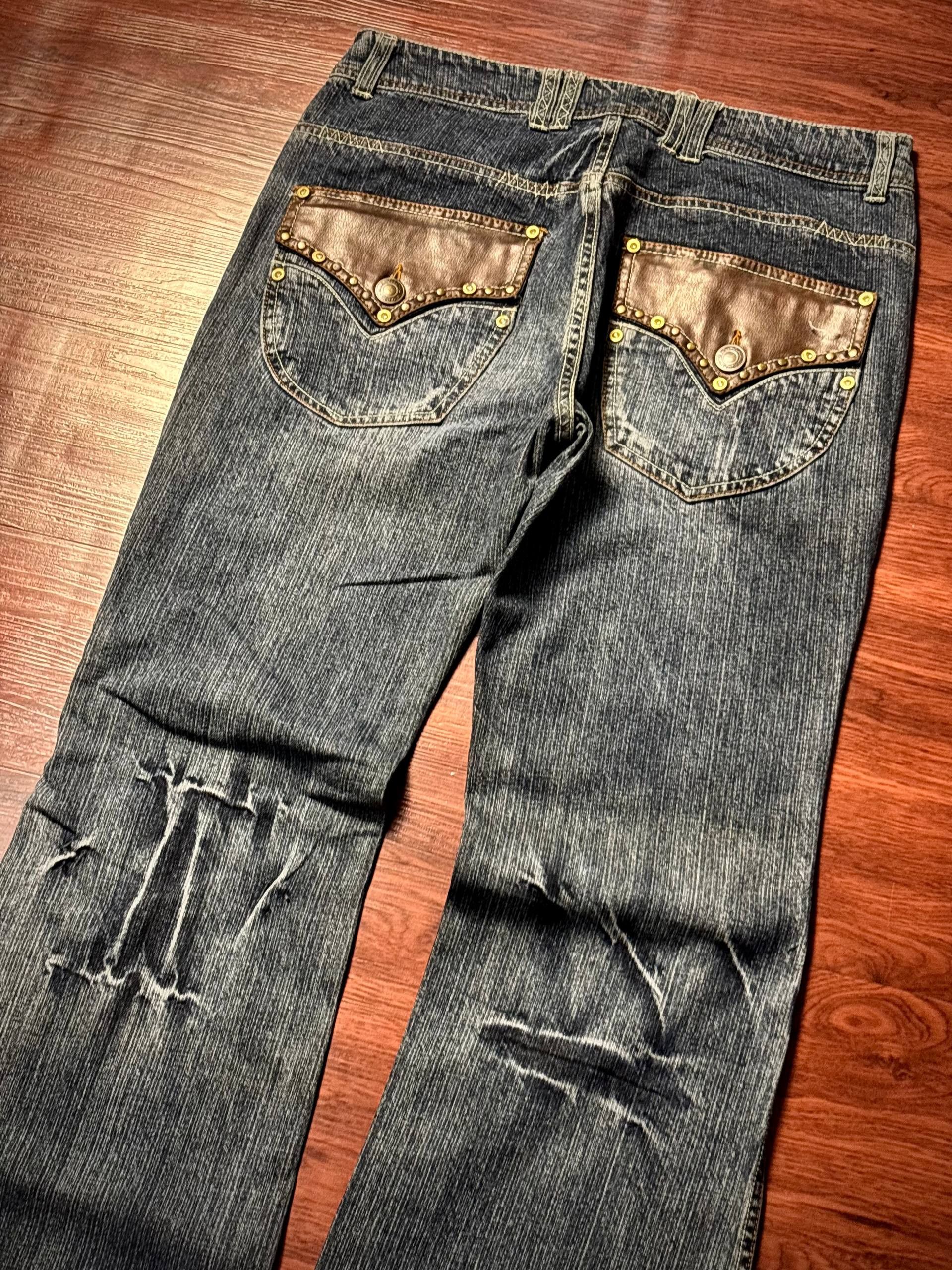 Kapital Vintage Indecent Claws Wash Leather Flap Pocket Flare Pants Size 32" / US 10 / IT 46 - 2 Thumbnail