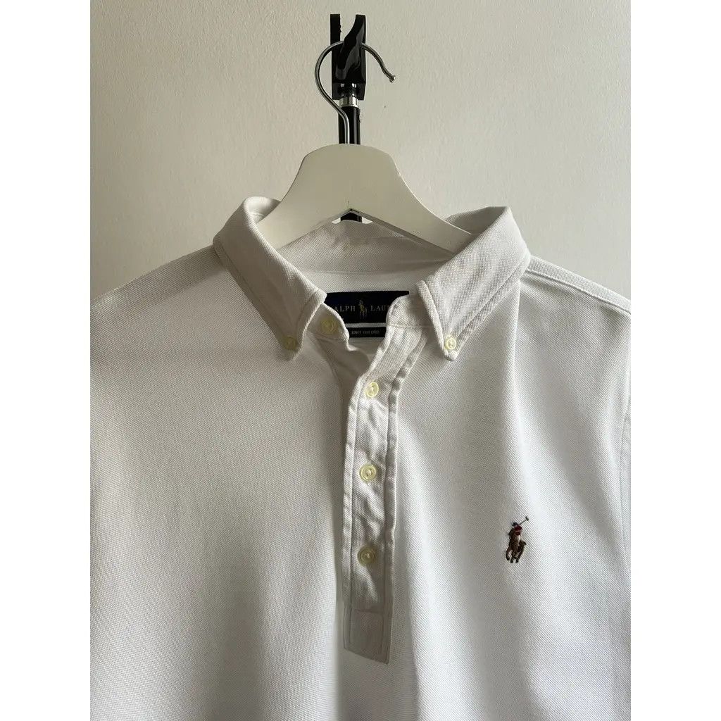 Polo Ralph Lauren Ralph Lauren White Knit Oxford Polo Shirt (Classic Logo) Size US M / EU 48-50 / 2 - 4 Thumbnail