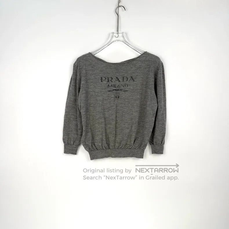 Prada Prada Gray classic logo cashmere sweater Size US XS / EU 42 / 0 - 3 Thumbnail