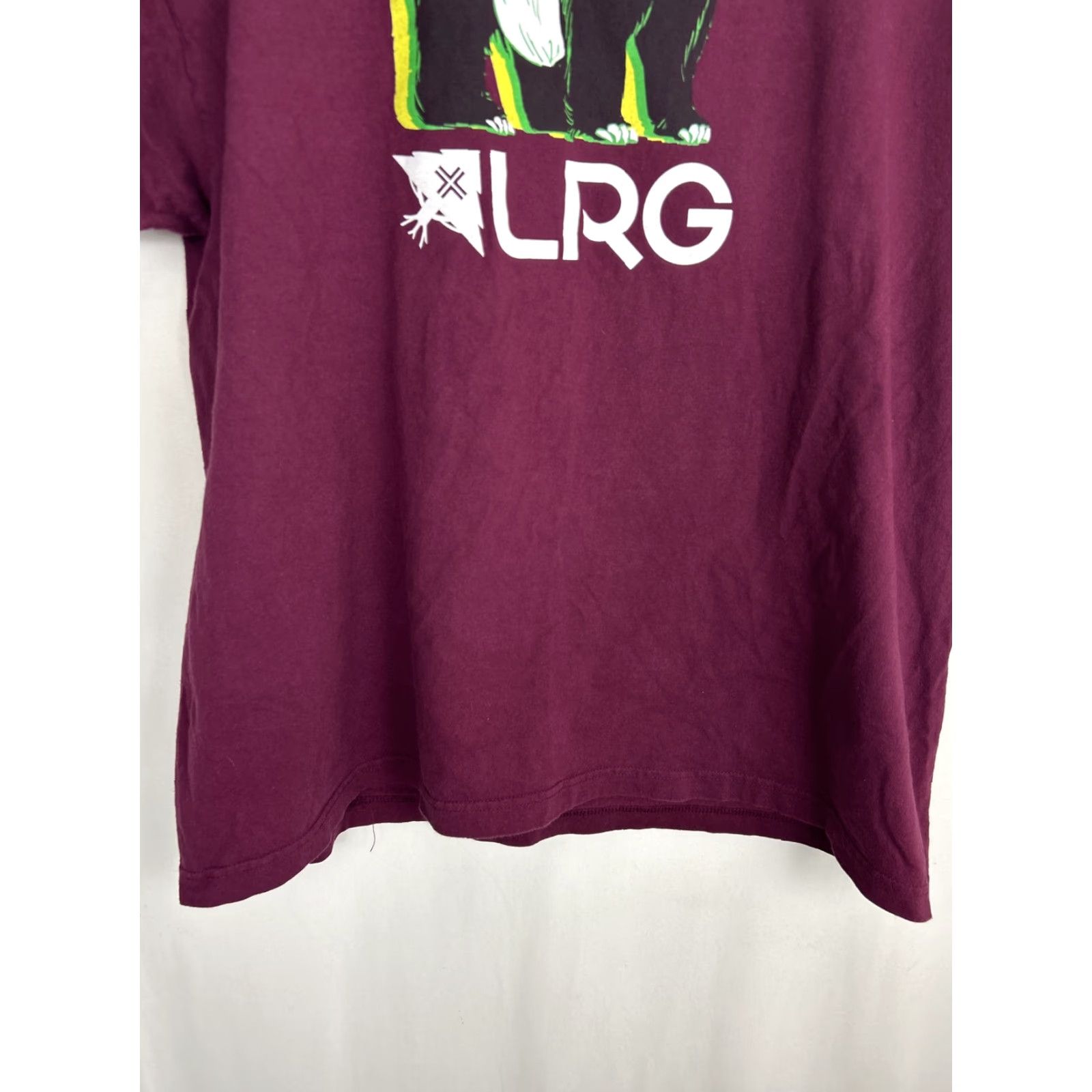 Vintage LRG Mens T-Shirt 2XL Panda Graphic Burgundy Red Crew Neck Short Sleeve Shirt Mens Size US XXL / EU 58 / 5 - 6 Thumbnail