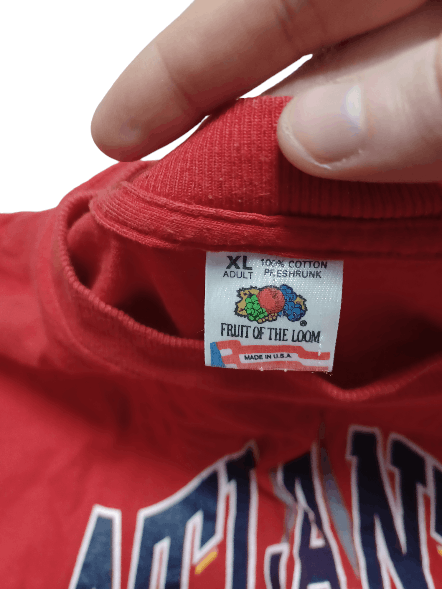 Fruit Of The Loom 1996 VINTAGE FRUIT OF THE LOOM ATLANTA BRAVERS MLB LONGSL Size US XL / EU 56 / 4 - 6 Thumbnail