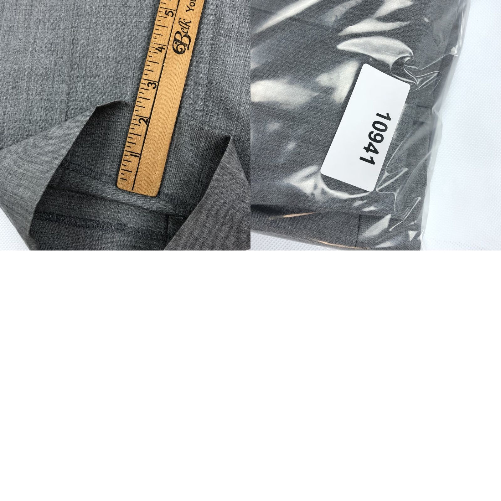 Vintage Ballin Mens Dress Pants Grey Flat Front Comfort-EZE 36x31.5 Wool 100 Flat Front Belt Loops Pockets Slim Straight Casual Workwear Business Formal Size US 36 / EU 52 - 9 Thumbnail