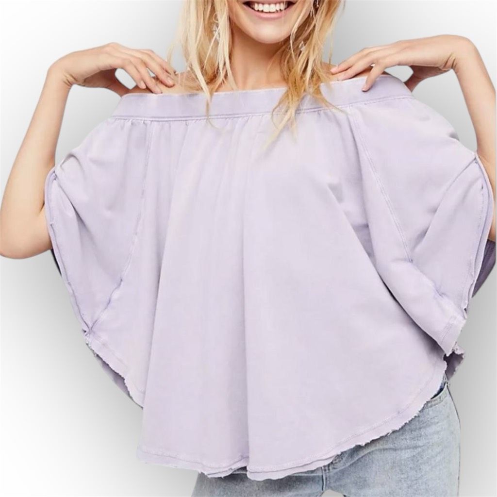Free People Free People Kiss Me Off-The-Shoulder Top Cream Bleach Distressed Women’s Small Size S / US 4 / IT 40 - 1 Thumbnail