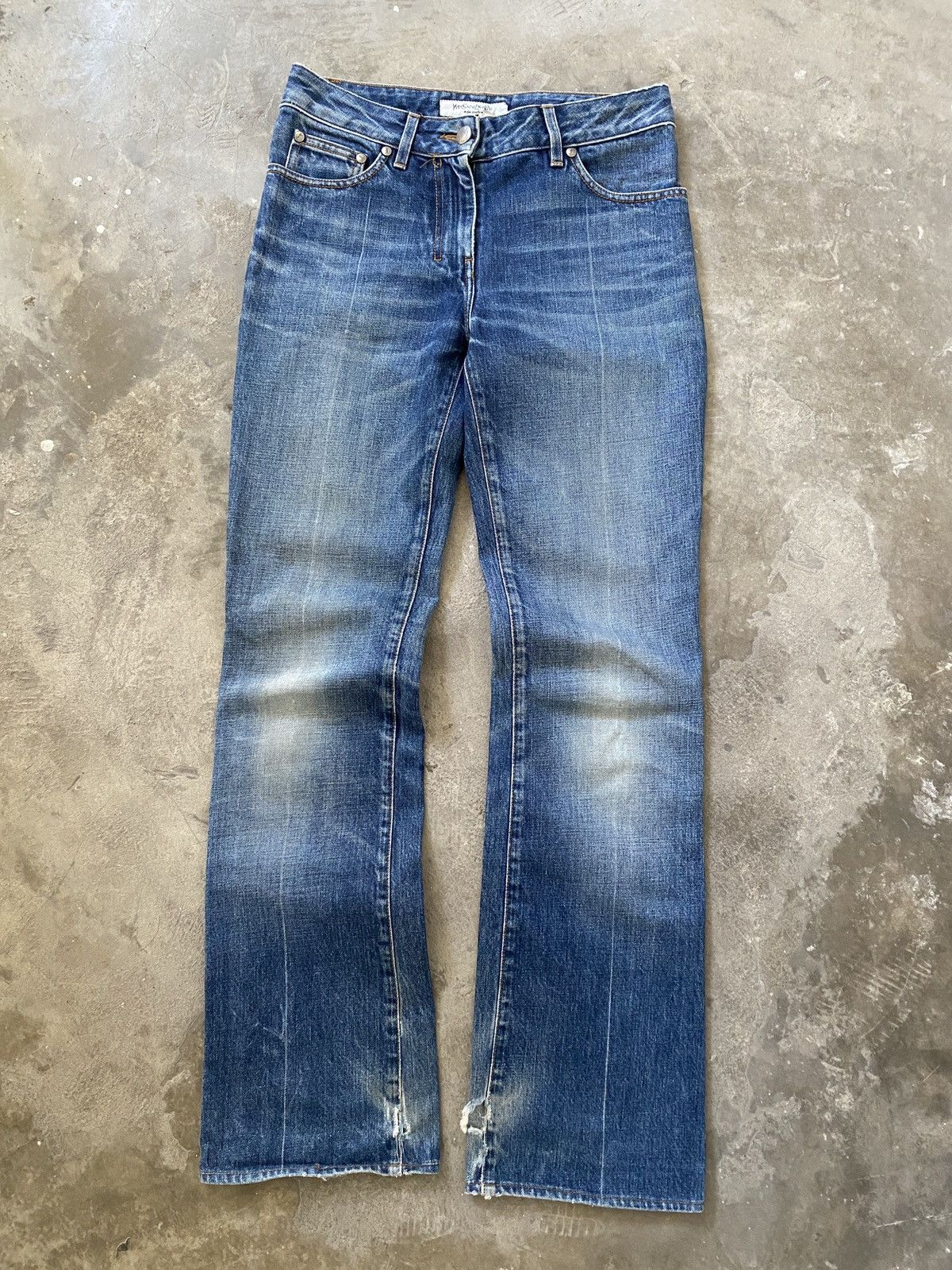 Yves Saint Laurent AW2004 Tom Ford Era YSL Washed Flared Denim Size US 28 / EU 44 - 9 Thumbnail